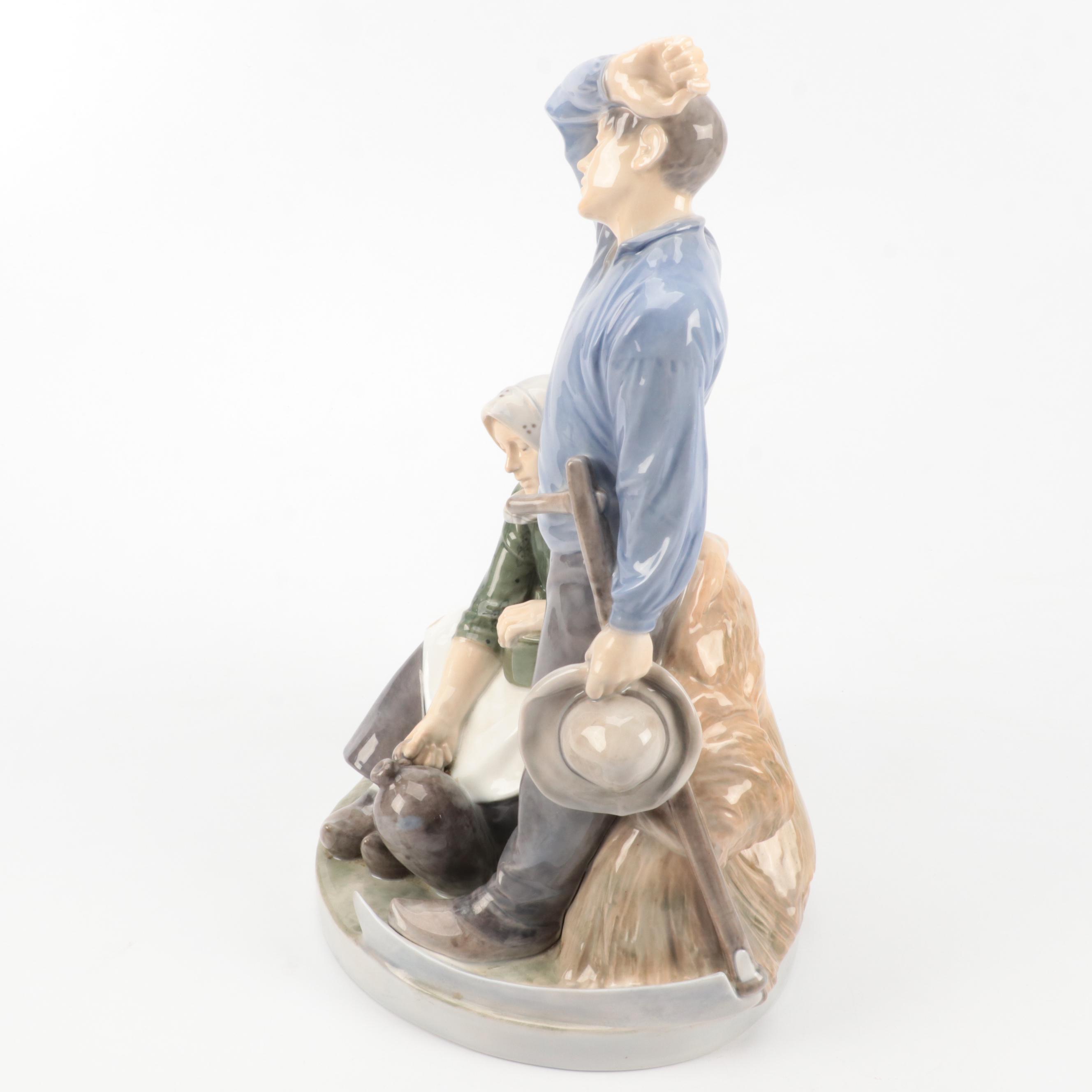 Royal Copenhagen "Harvest Group" Porcelain Figurine, Early 20th Century