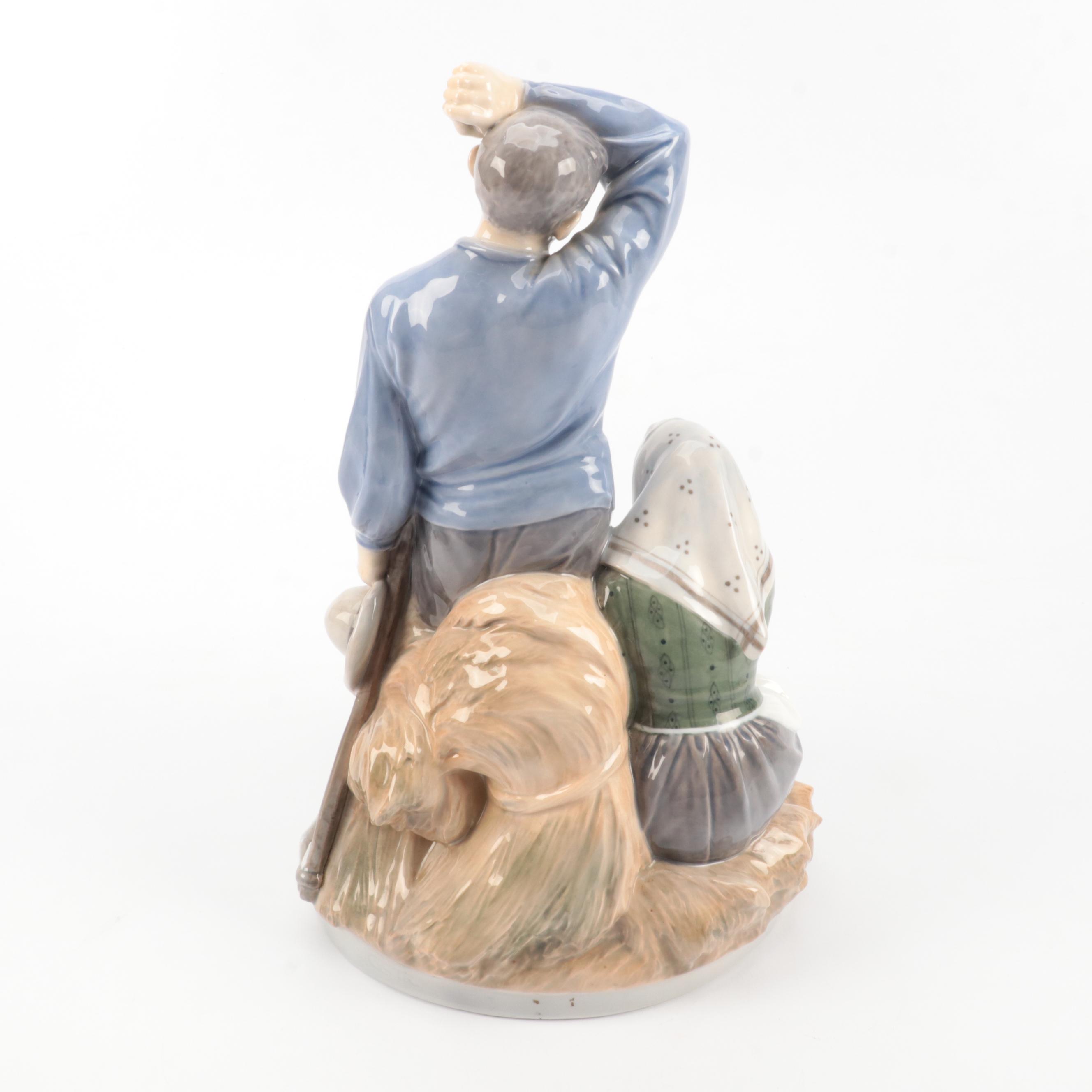 Royal Copenhagen "Harvest Group" Porcelain Figurine, Early 20th Century