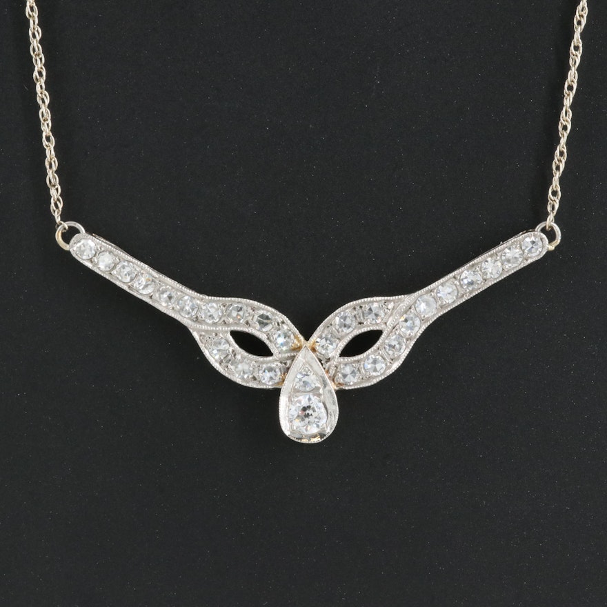 Platinum 1.23 CTW Diamond Pendant on 14K Chain