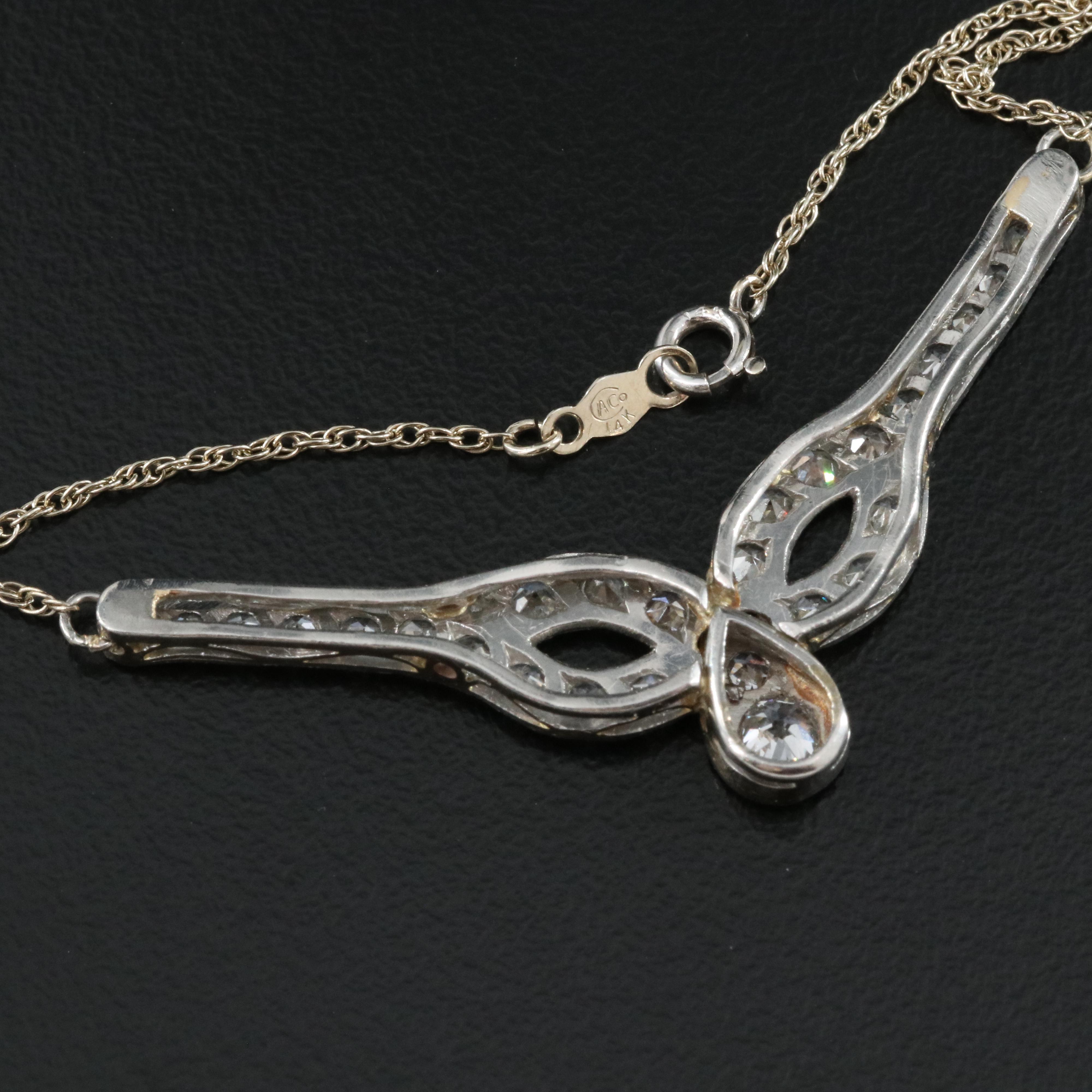 Platinum 1.23 CTW Diamond Pendant on 14K Chain