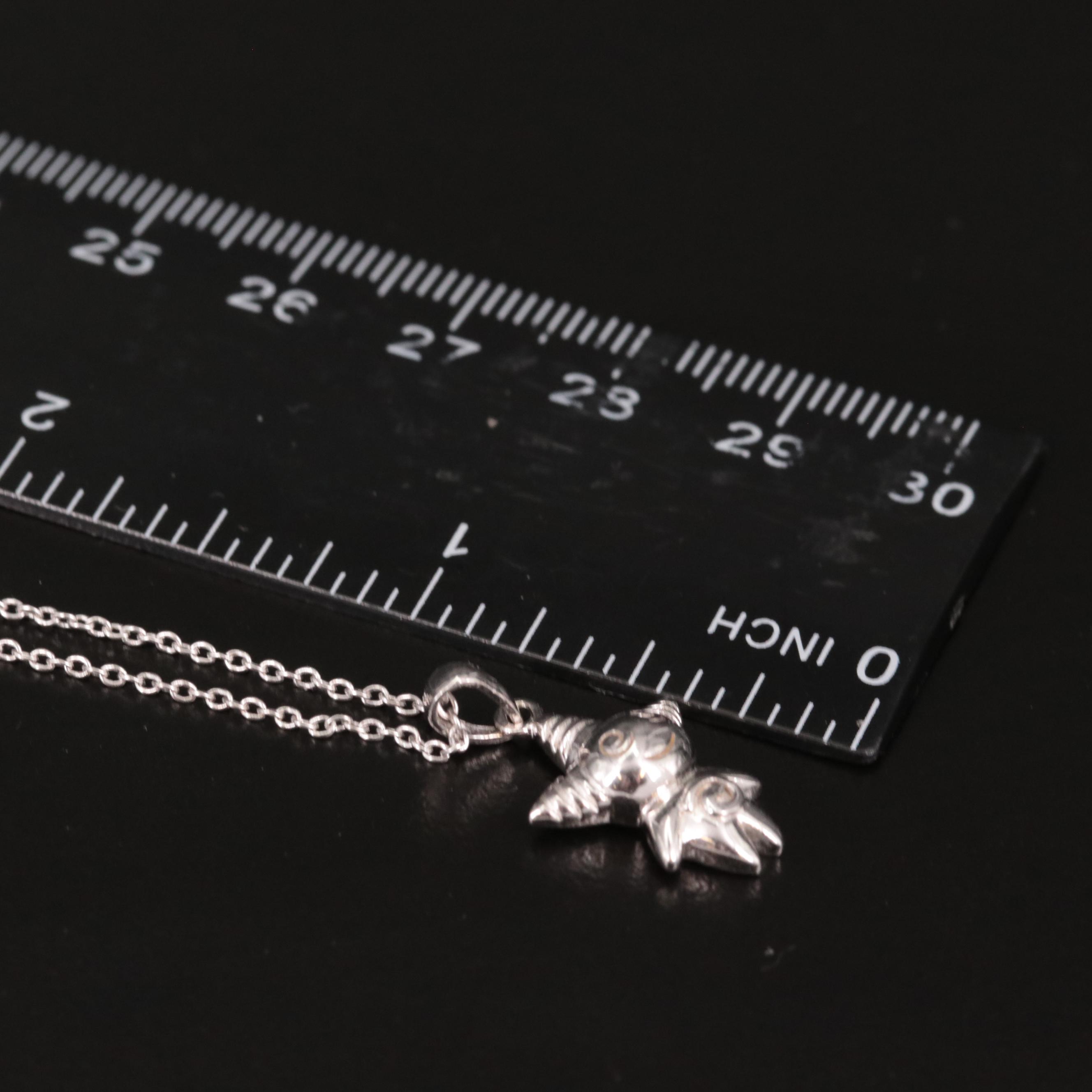 Sterling Clown Pendant Necklace