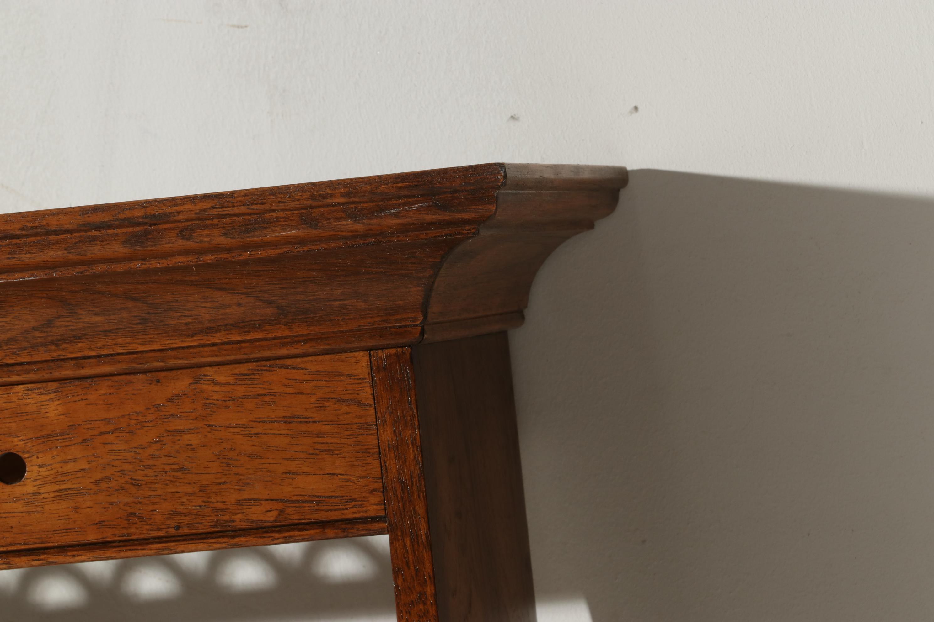 Oak and Brass Wall-Mount Plate Rack