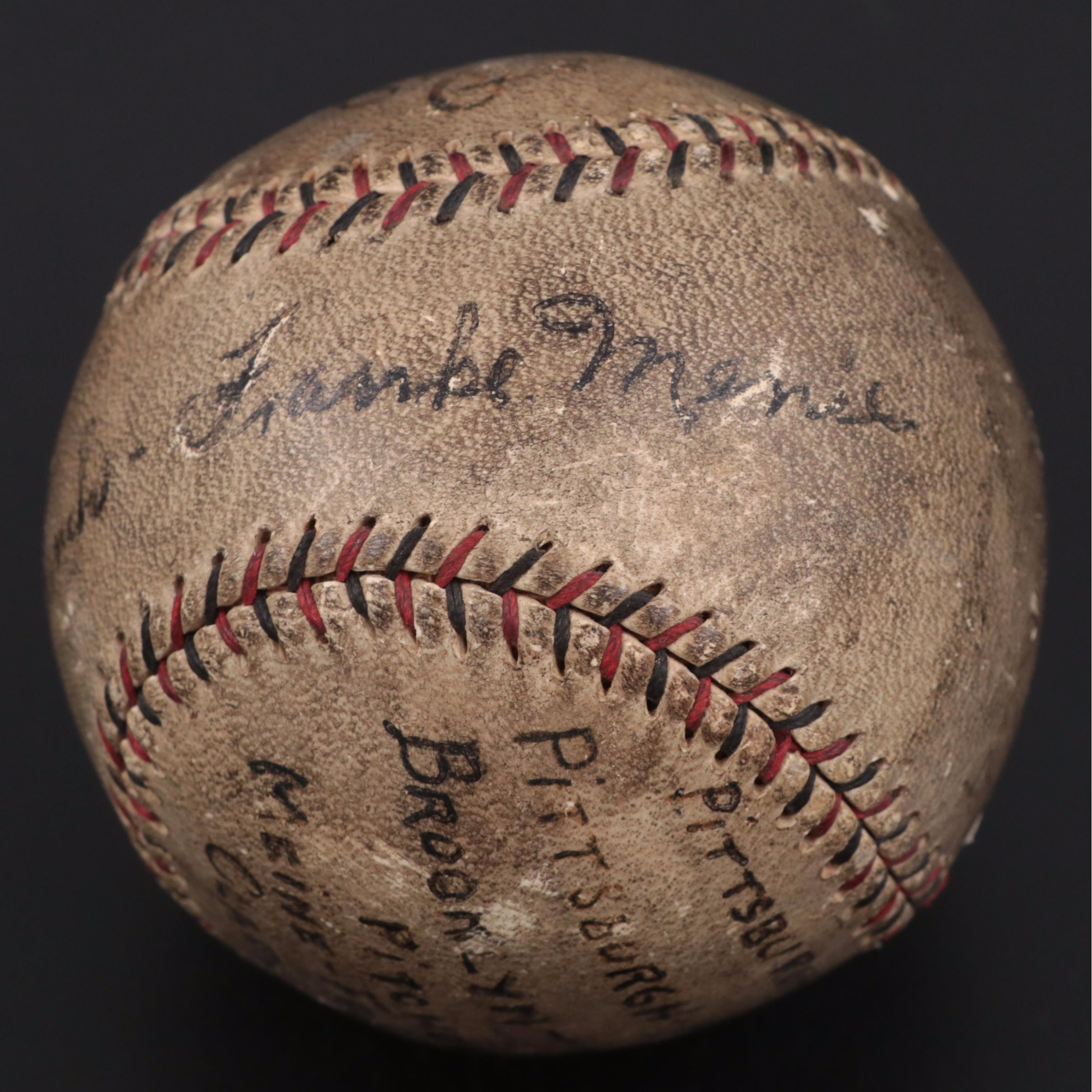 Pie Traynor, Fred Brickell and More 1929 Pittsburgh Pirates Signed Baseball