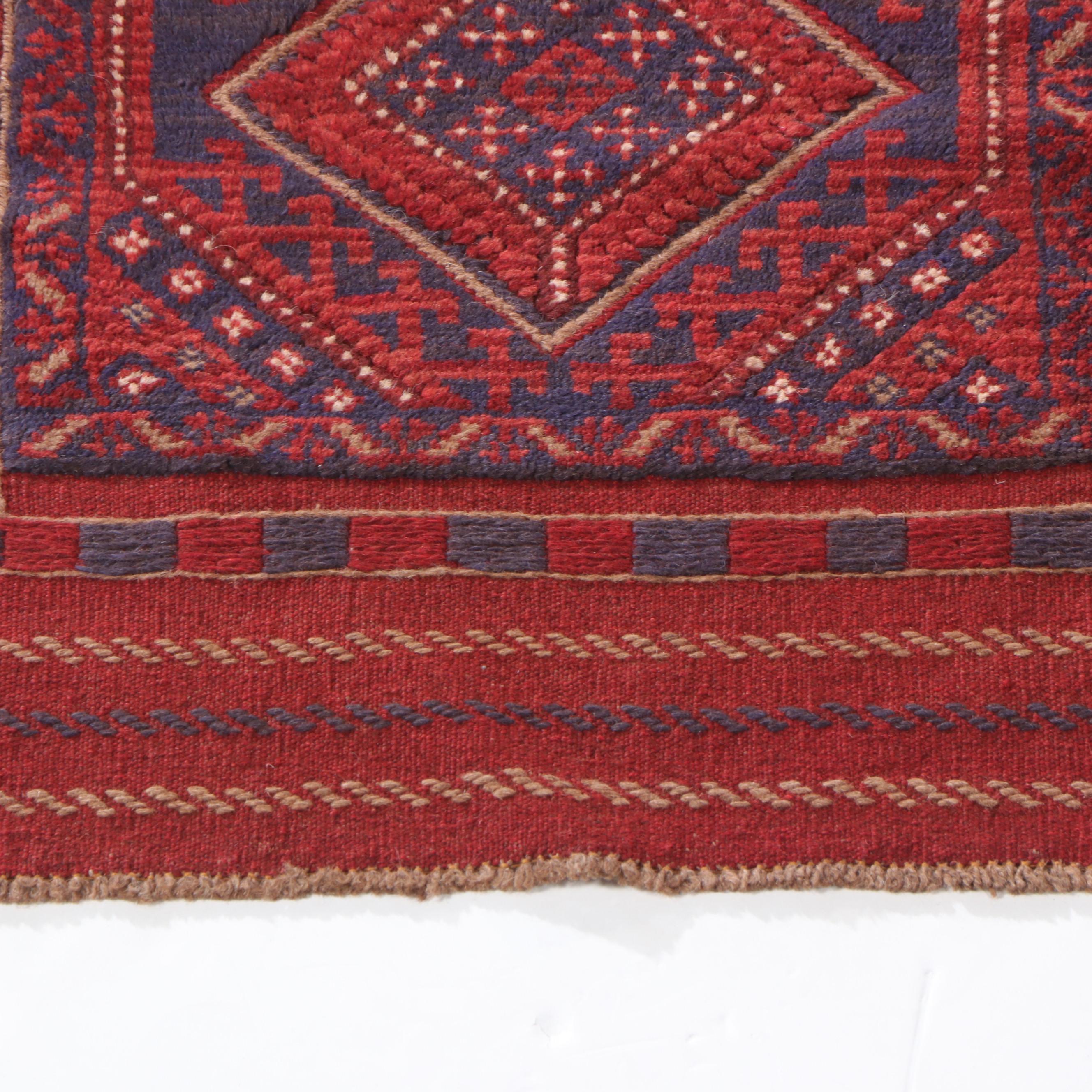 2' x 8'3 Hand-Knotted Afghan Mixed Technique Carpet Runner