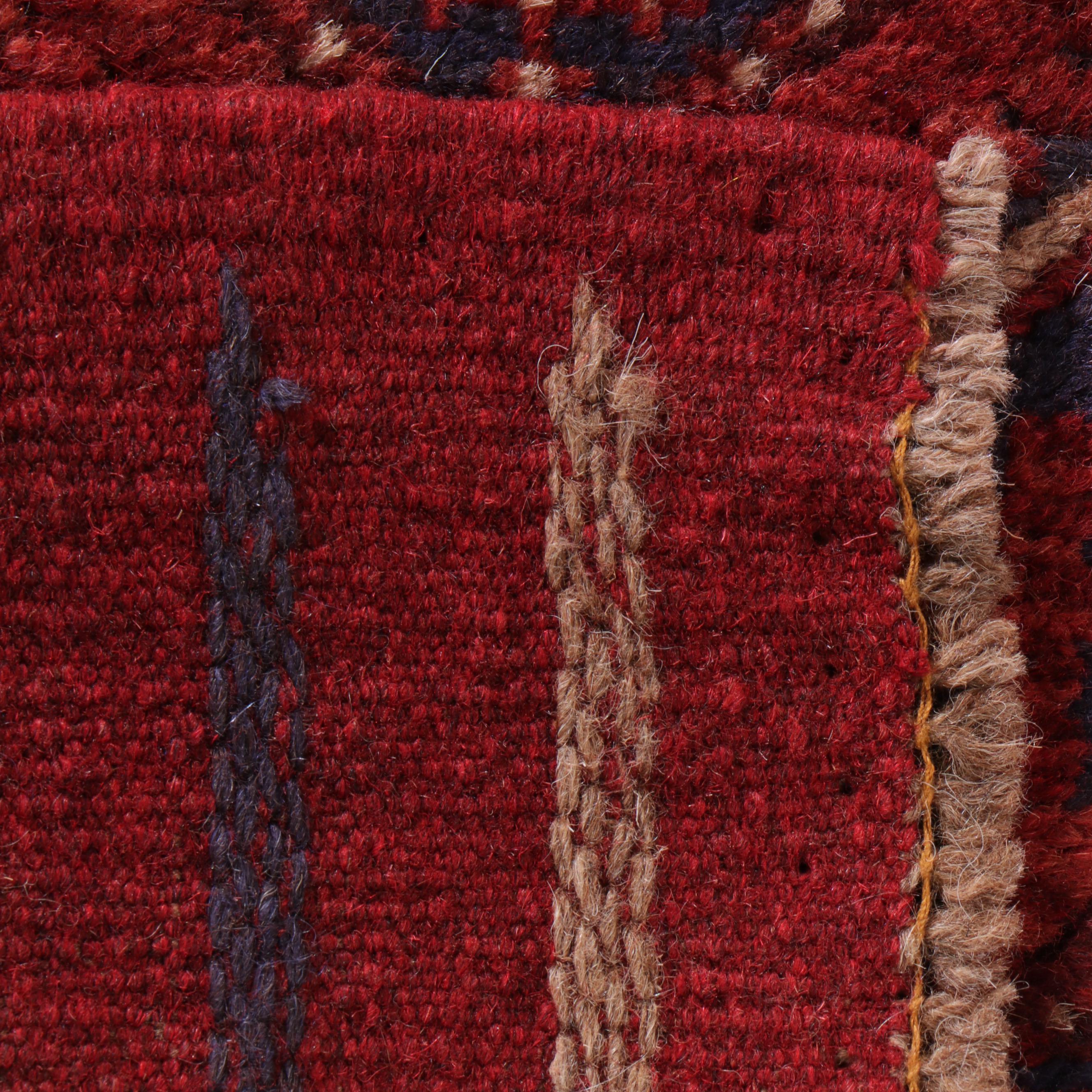 2' x 8'3 Hand-Knotted Afghan Mixed Technique Carpet Runner