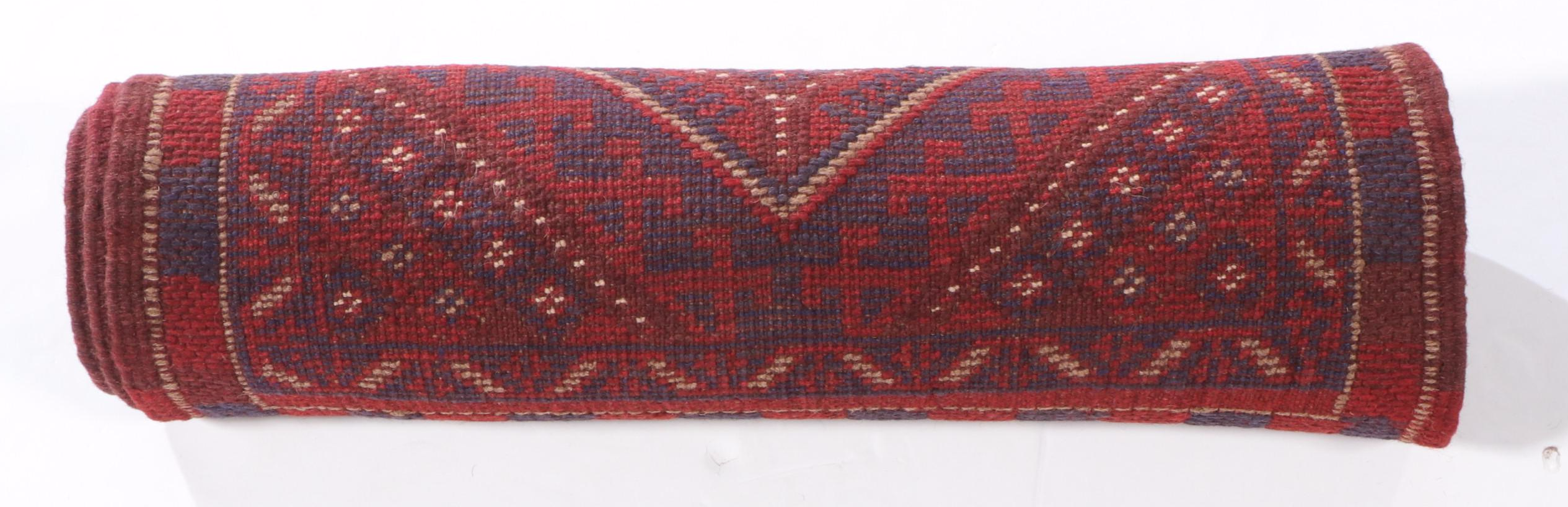 2' x 8'3 Hand-Knotted Afghan Mixed Technique Carpet Runner