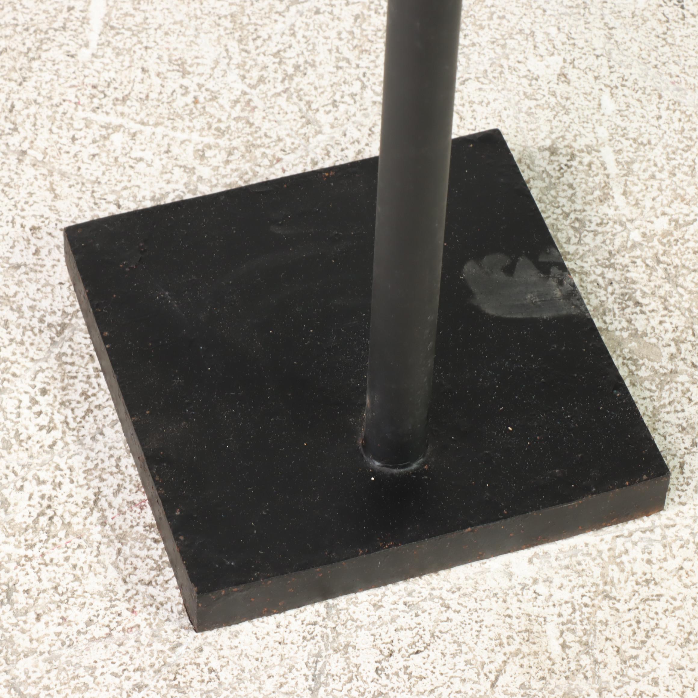 Carved and Polychrome-Decorated Nandi Head with Iron Stand