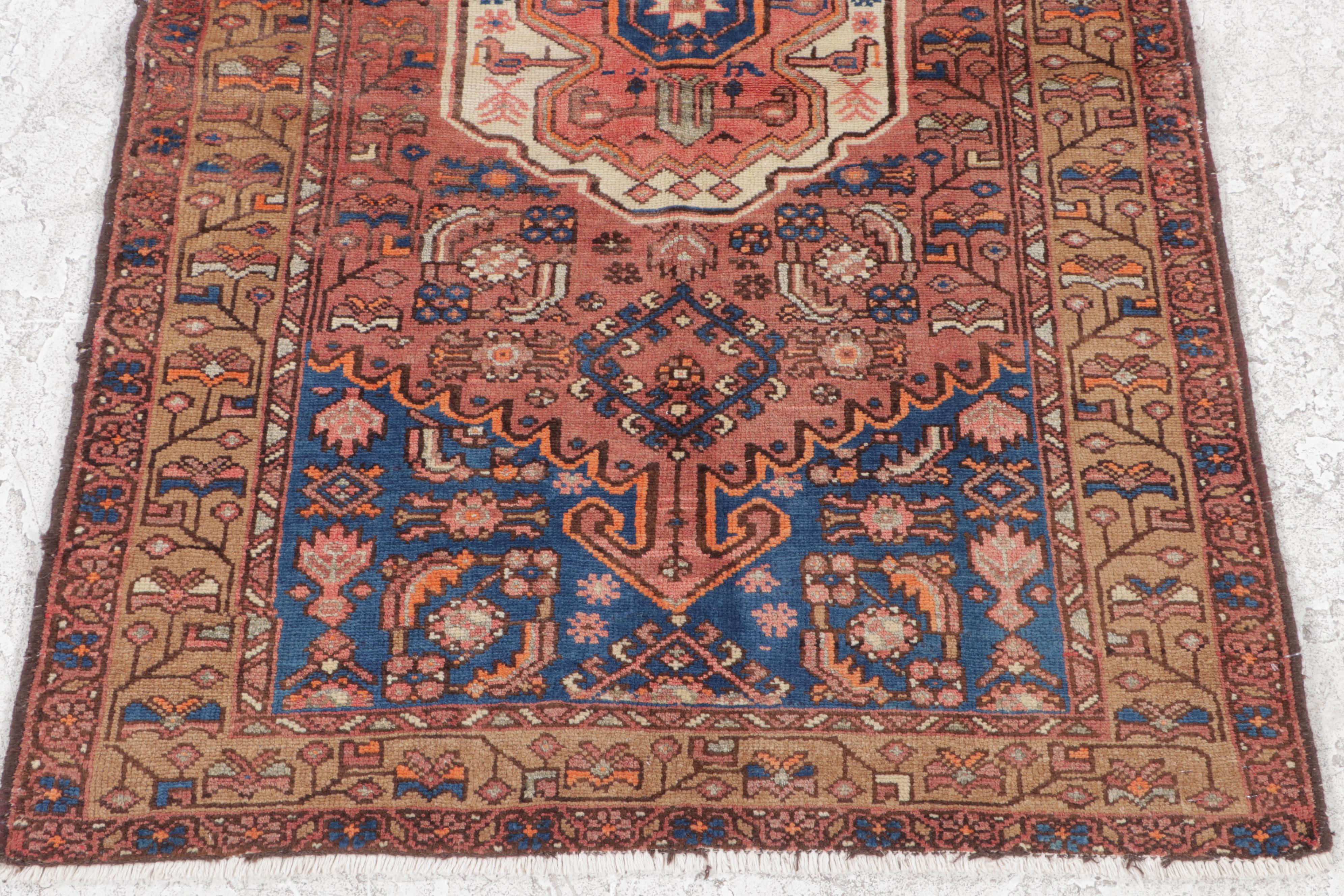 4'2 x 6'4 Hand-Knotted Persian Malayer Area Rug