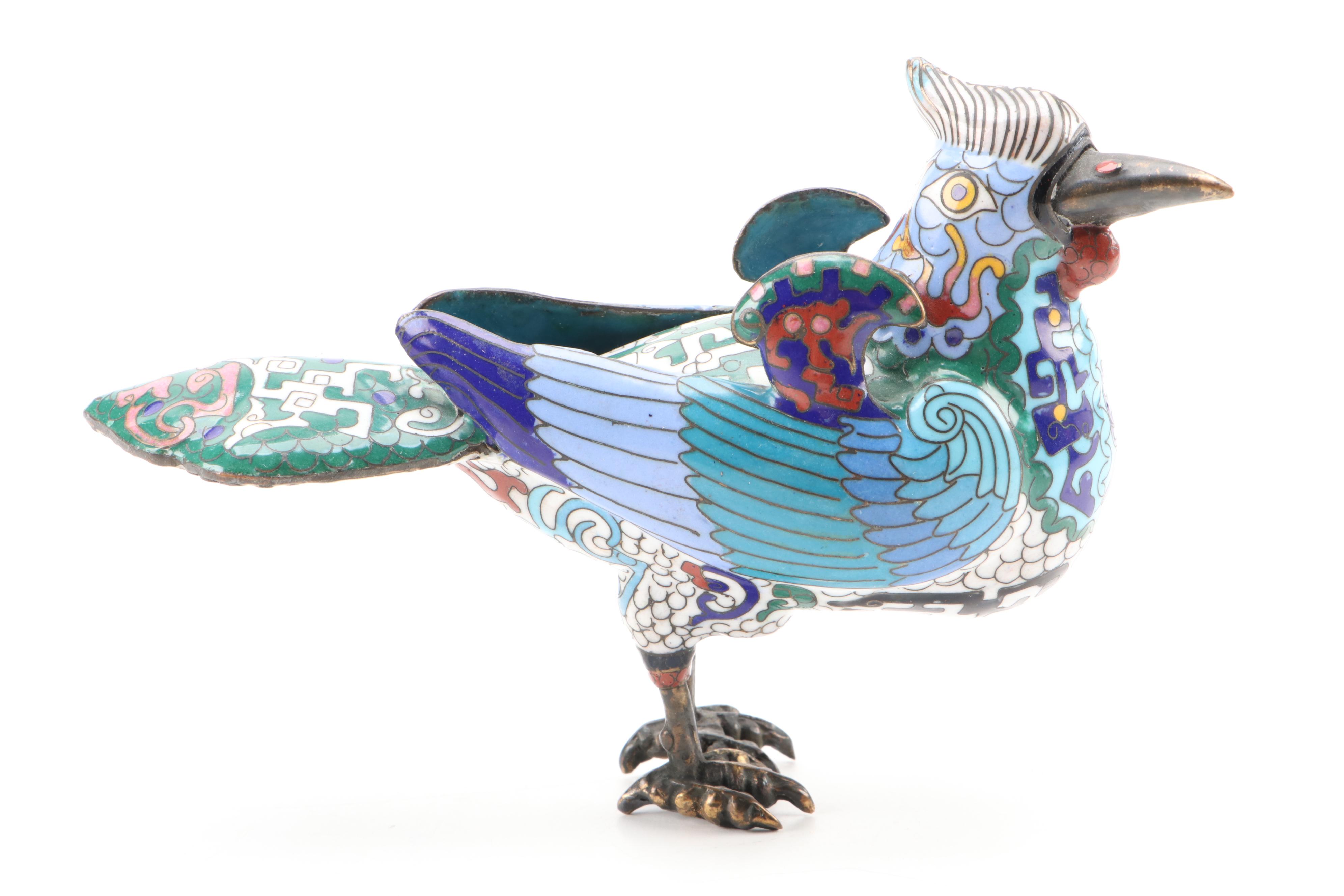 Chinese Cloisonné Bird Figurine