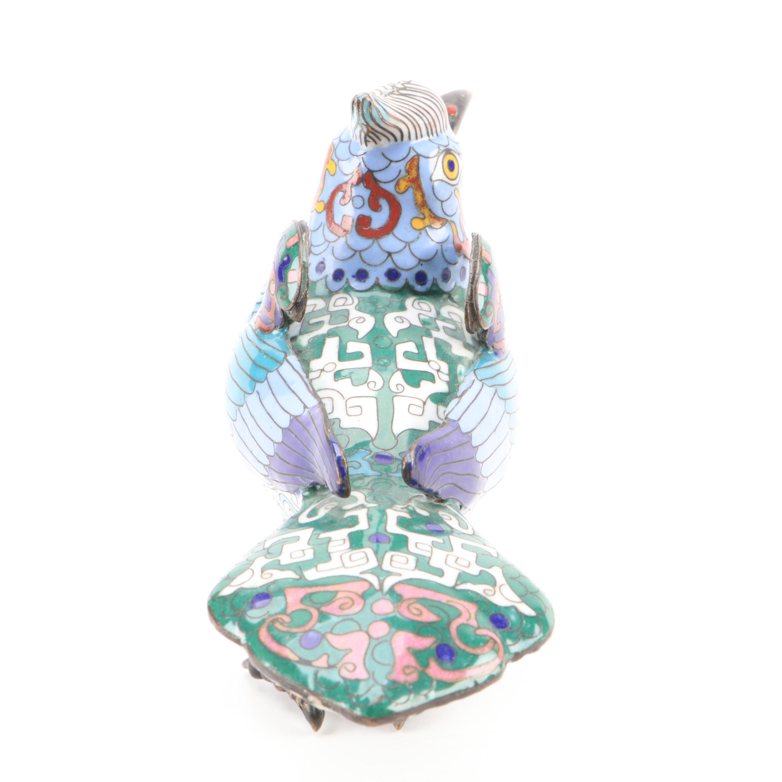 Chinese Cloisonné Bird Figurine