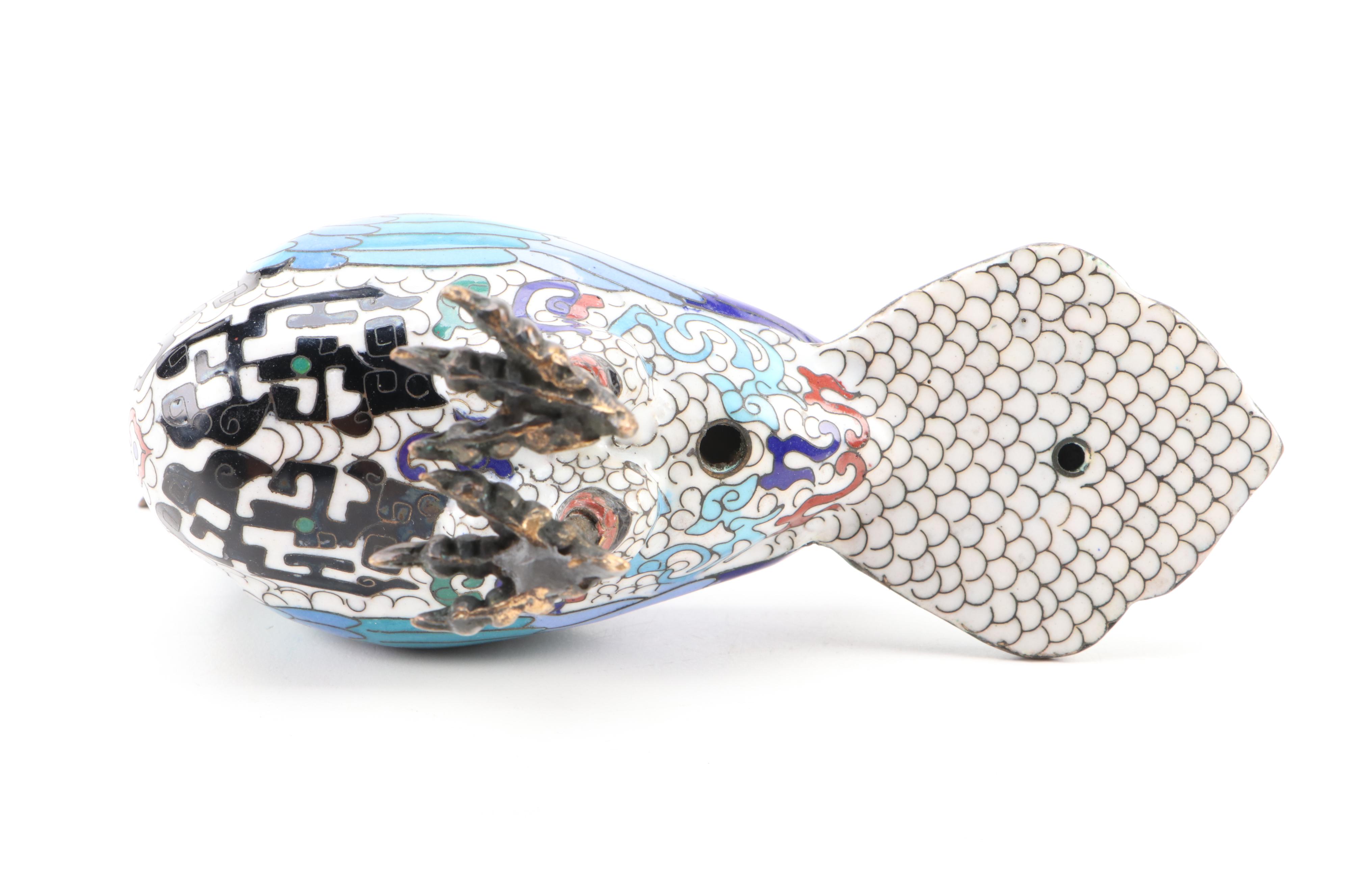 Chinese Cloisonné Bird Figurine