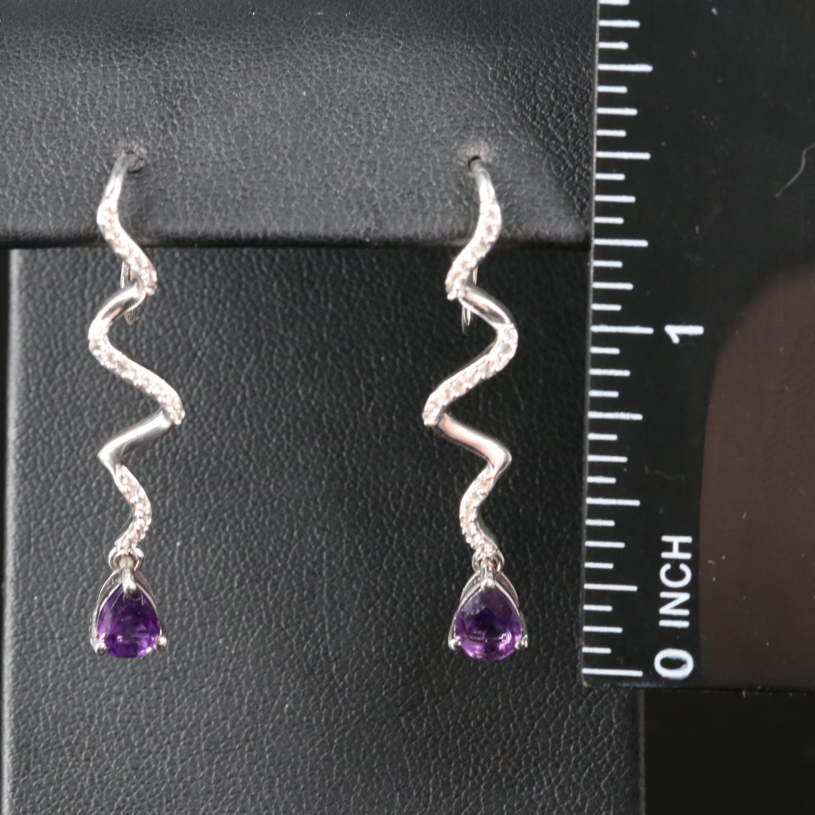 Sterling Amethyst and Sapphire Earrings
