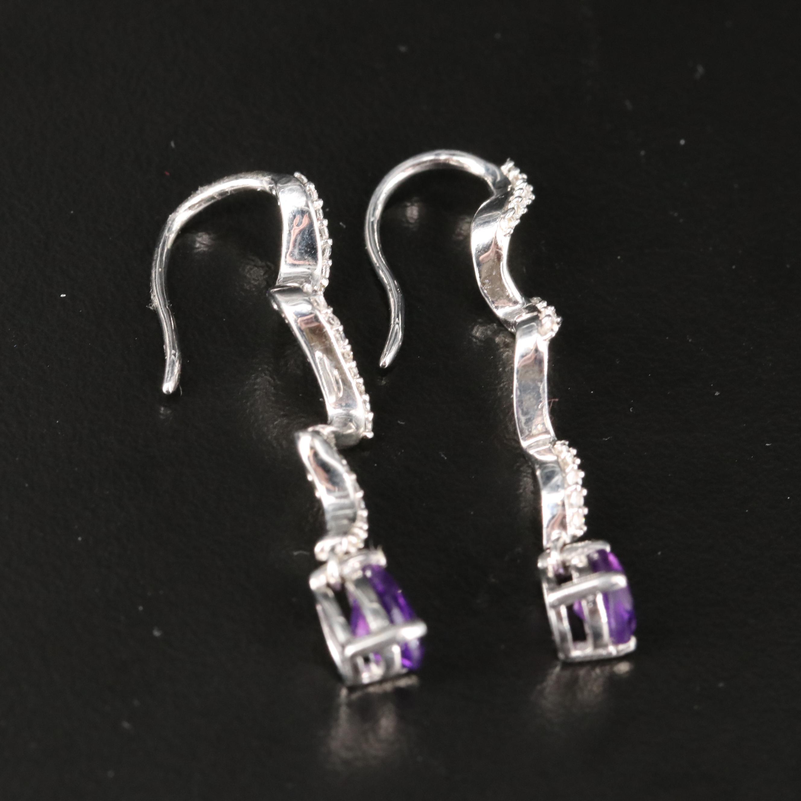 Sterling Amethyst and Sapphire Earrings