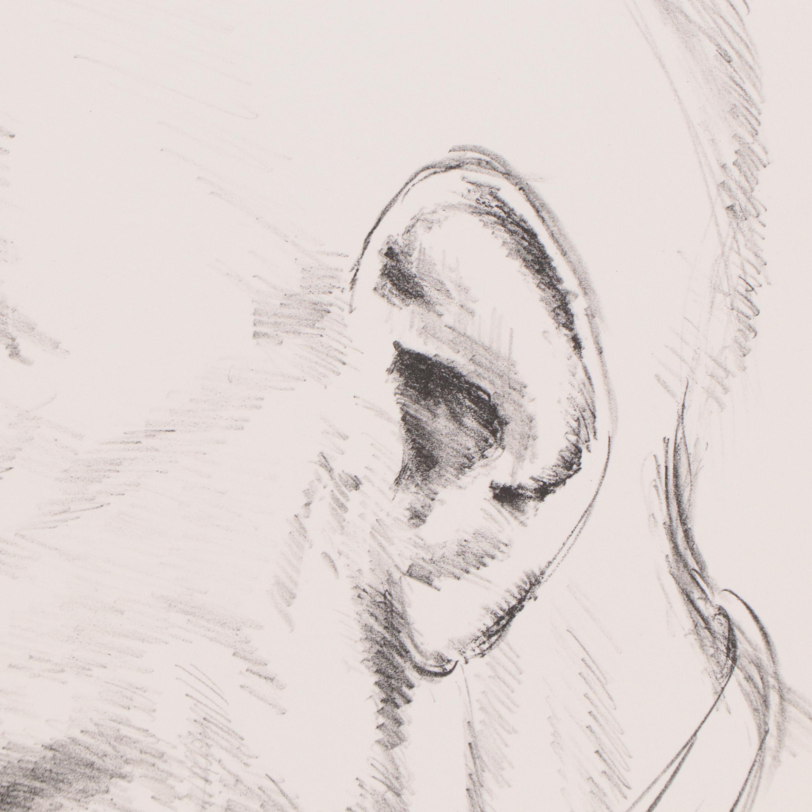 Sidney Chafetz Portrait Lithograph "Isaac Bashevis Singer," 1981