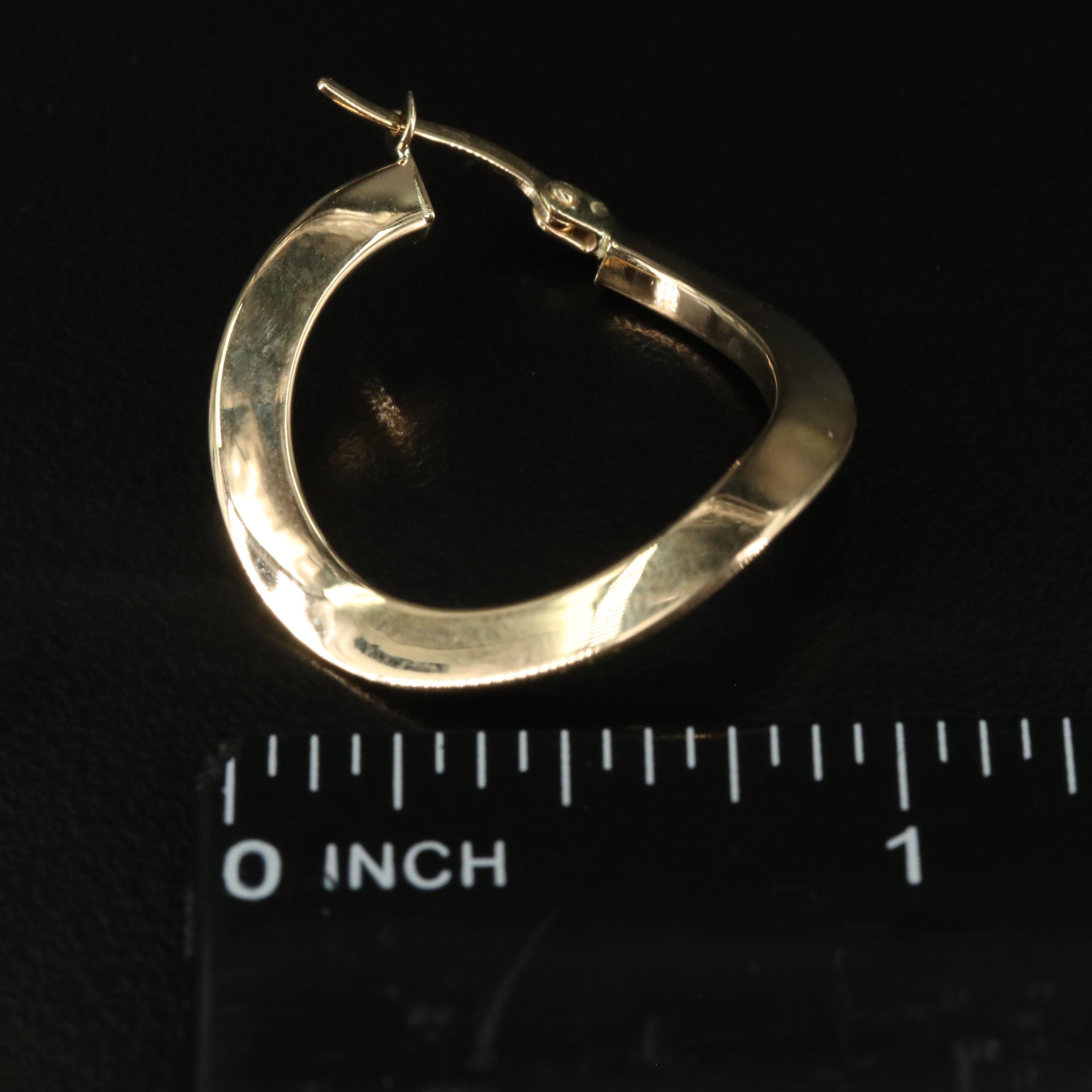 14K Wavy Hoop Earrings