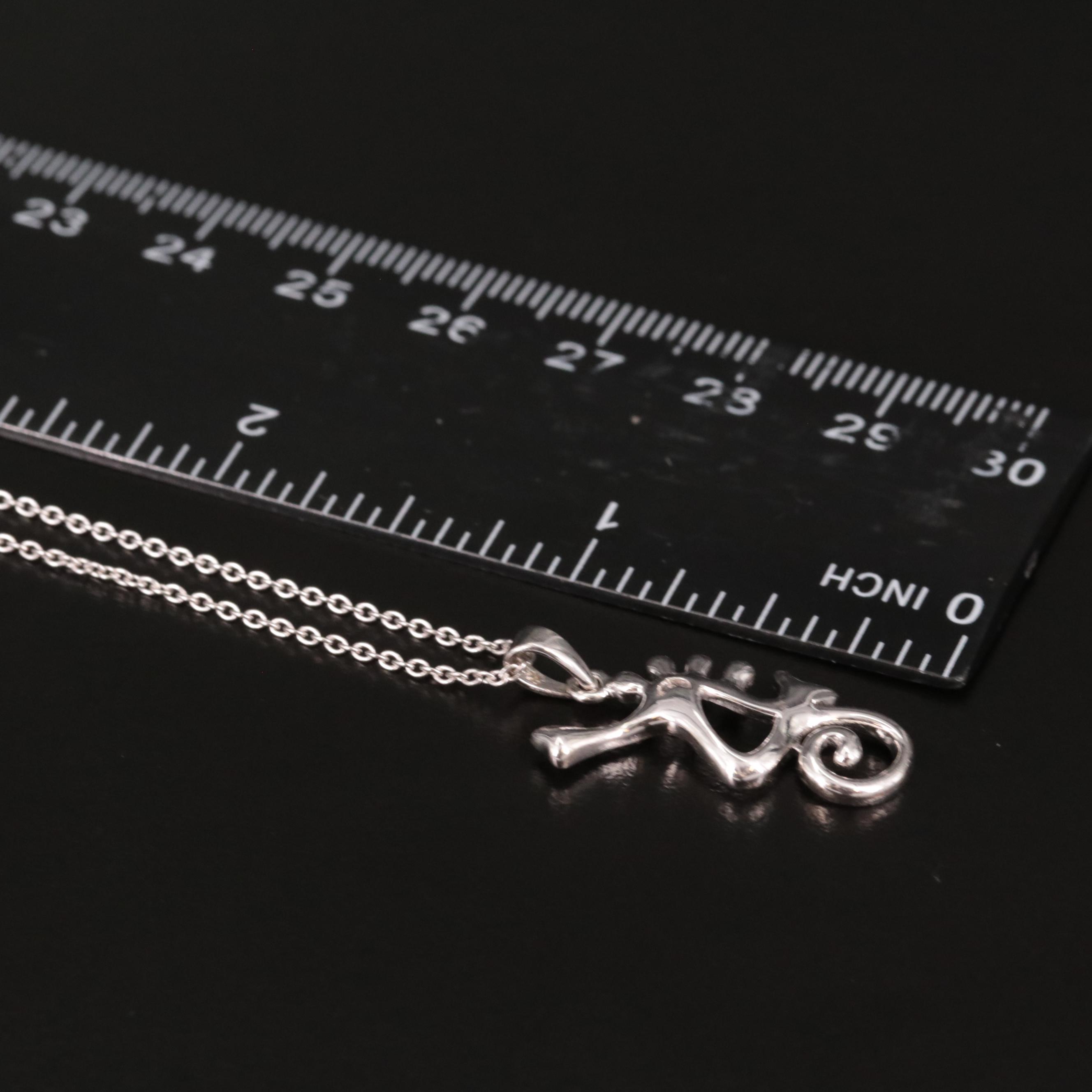 Sterling Seahorse Pendant Necklace