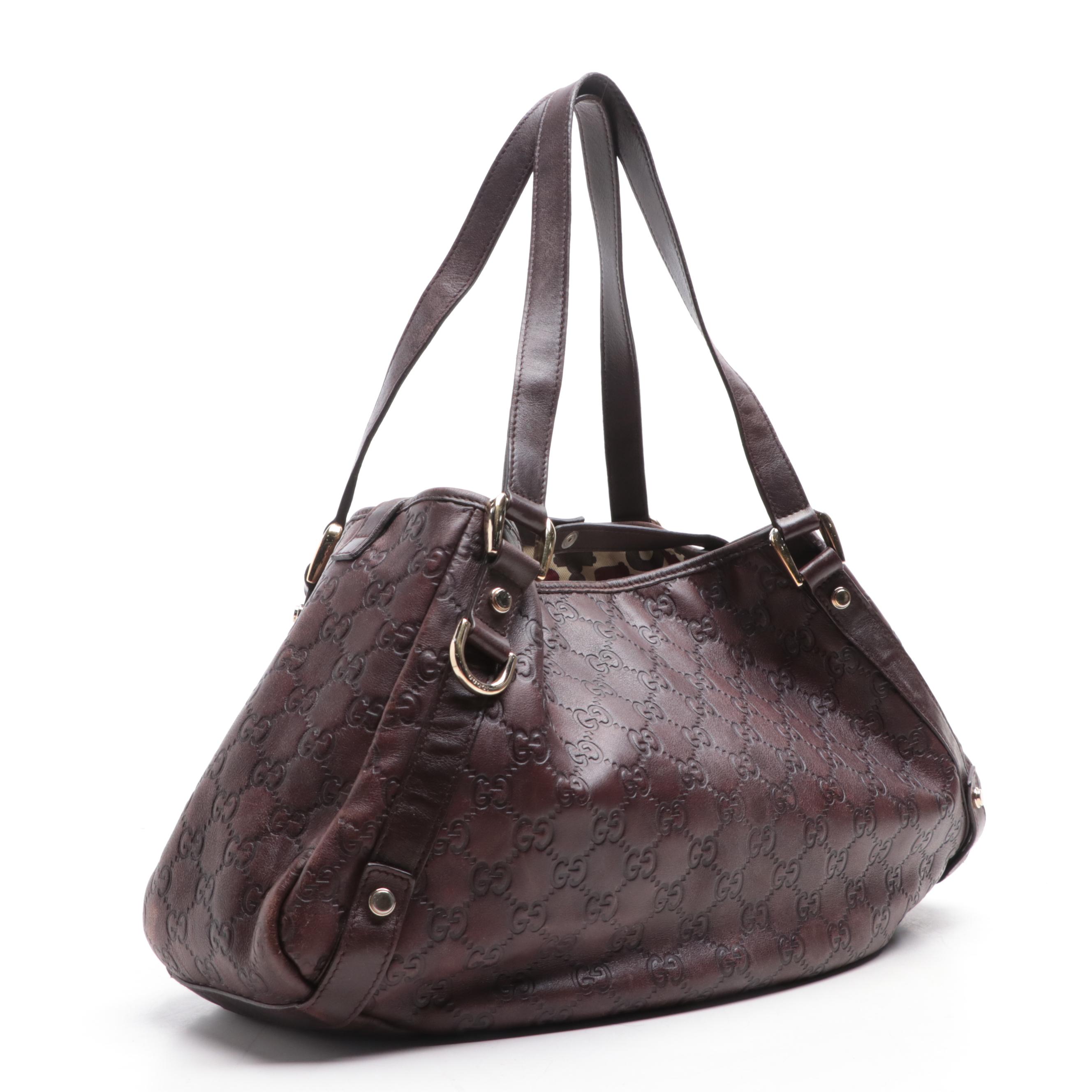 Gucci Abbey GG Embossed Leather Shoulder Bag