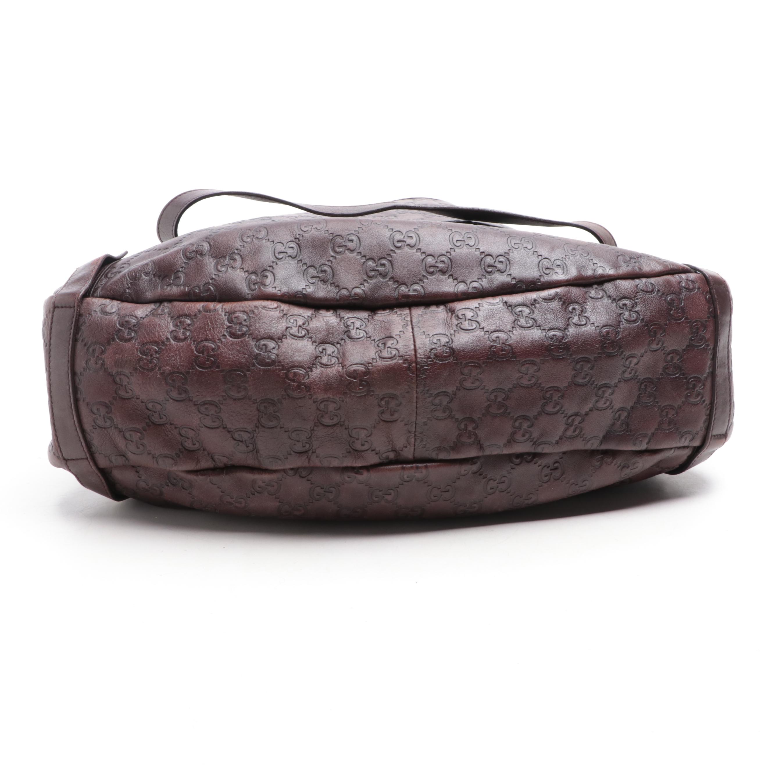 Gucci Abbey GG Embossed Leather Shoulder Bag