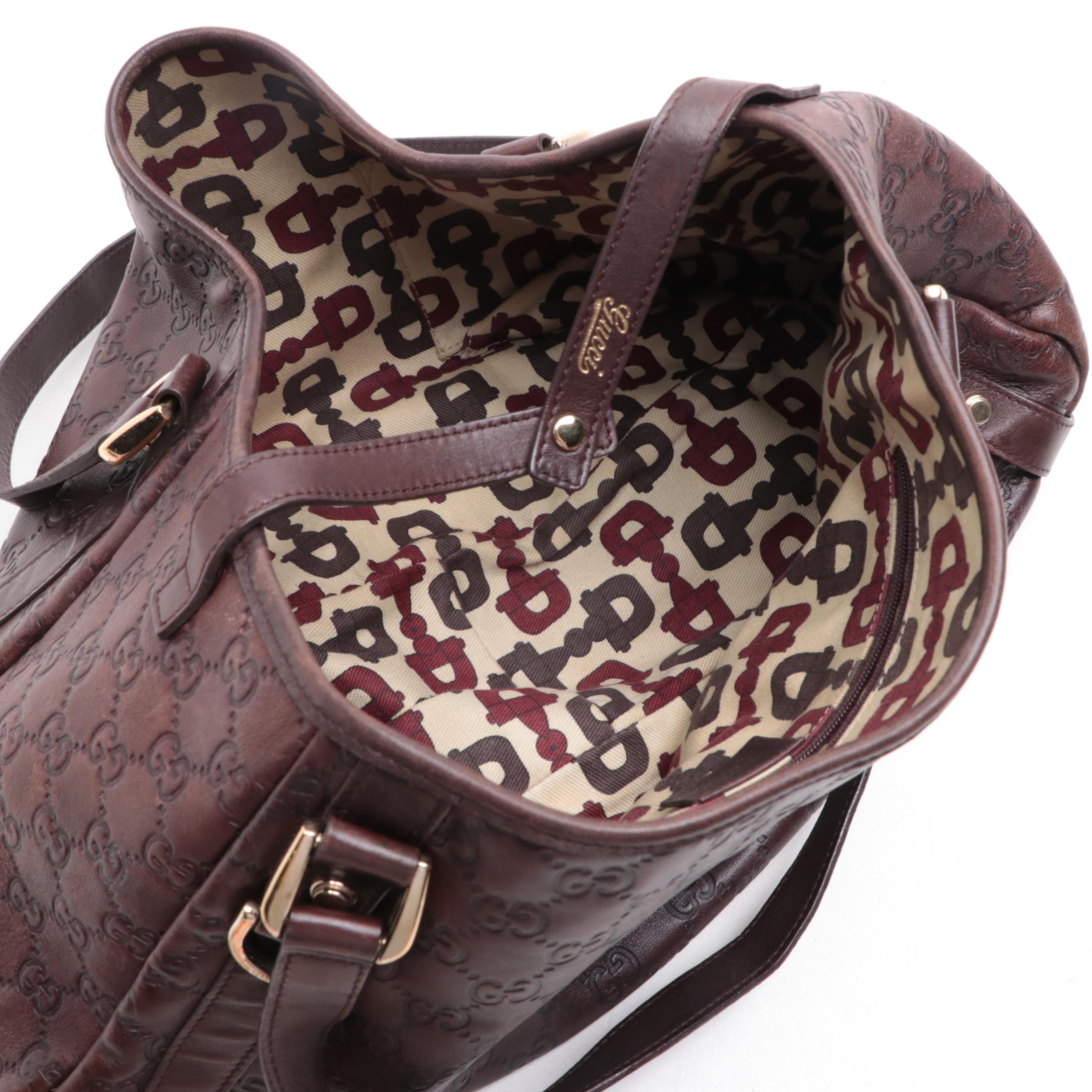 Gucci Abbey GG Embossed Leather Shoulder Bag