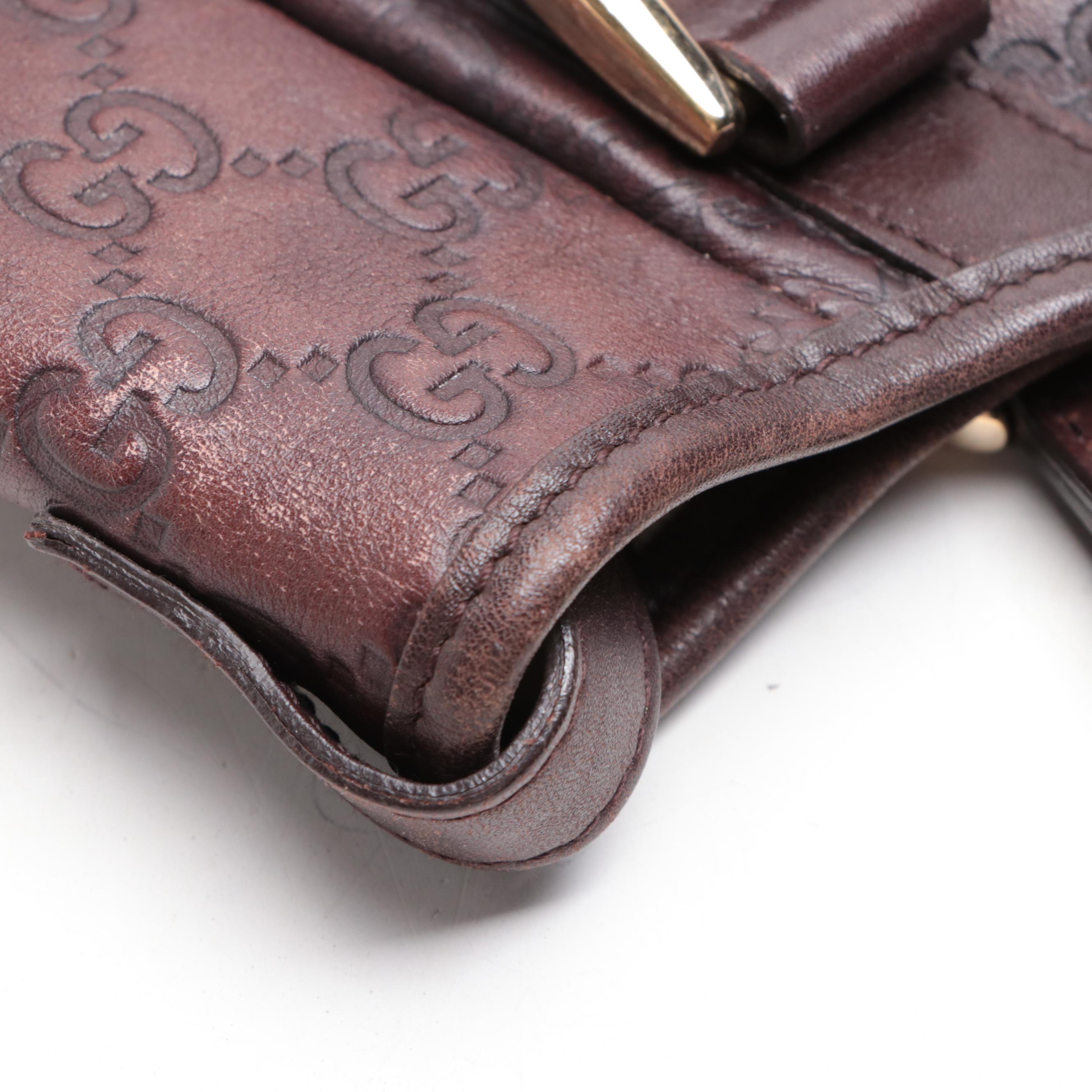 Gucci Abbey GG Embossed Leather Shoulder Bag