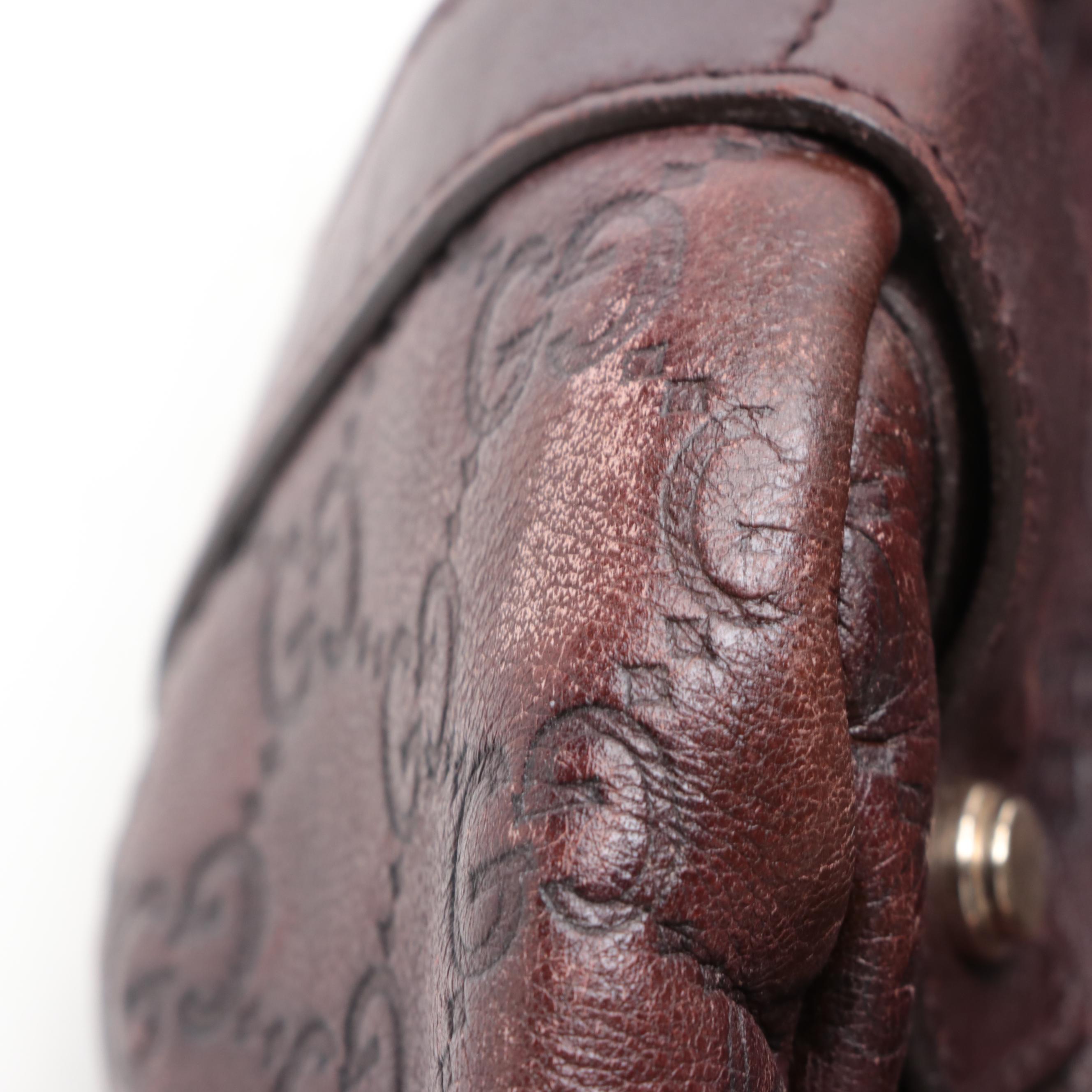 Gucci Abbey GG Embossed Leather Shoulder Bag