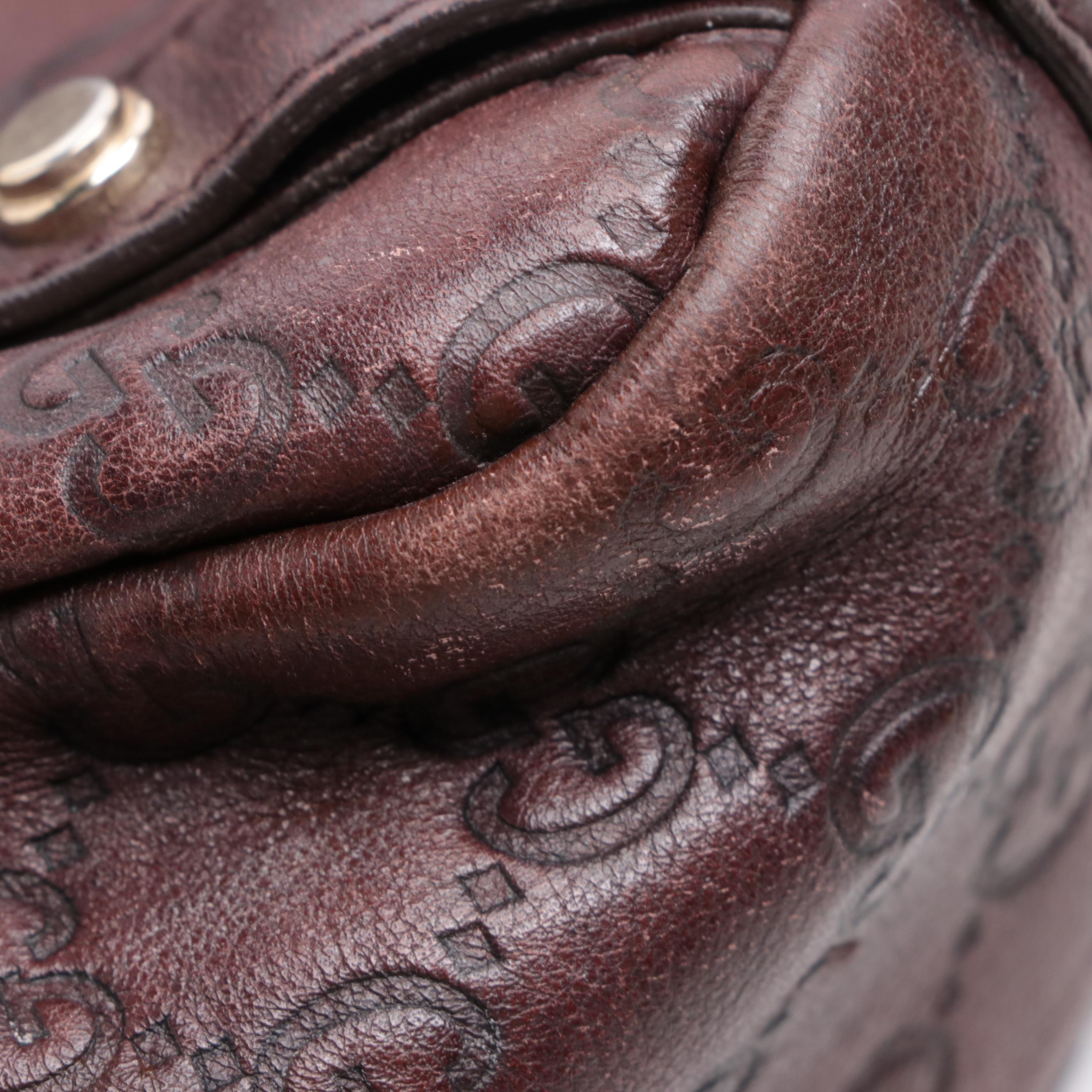 Gucci Abbey GG Embossed Leather Shoulder Bag