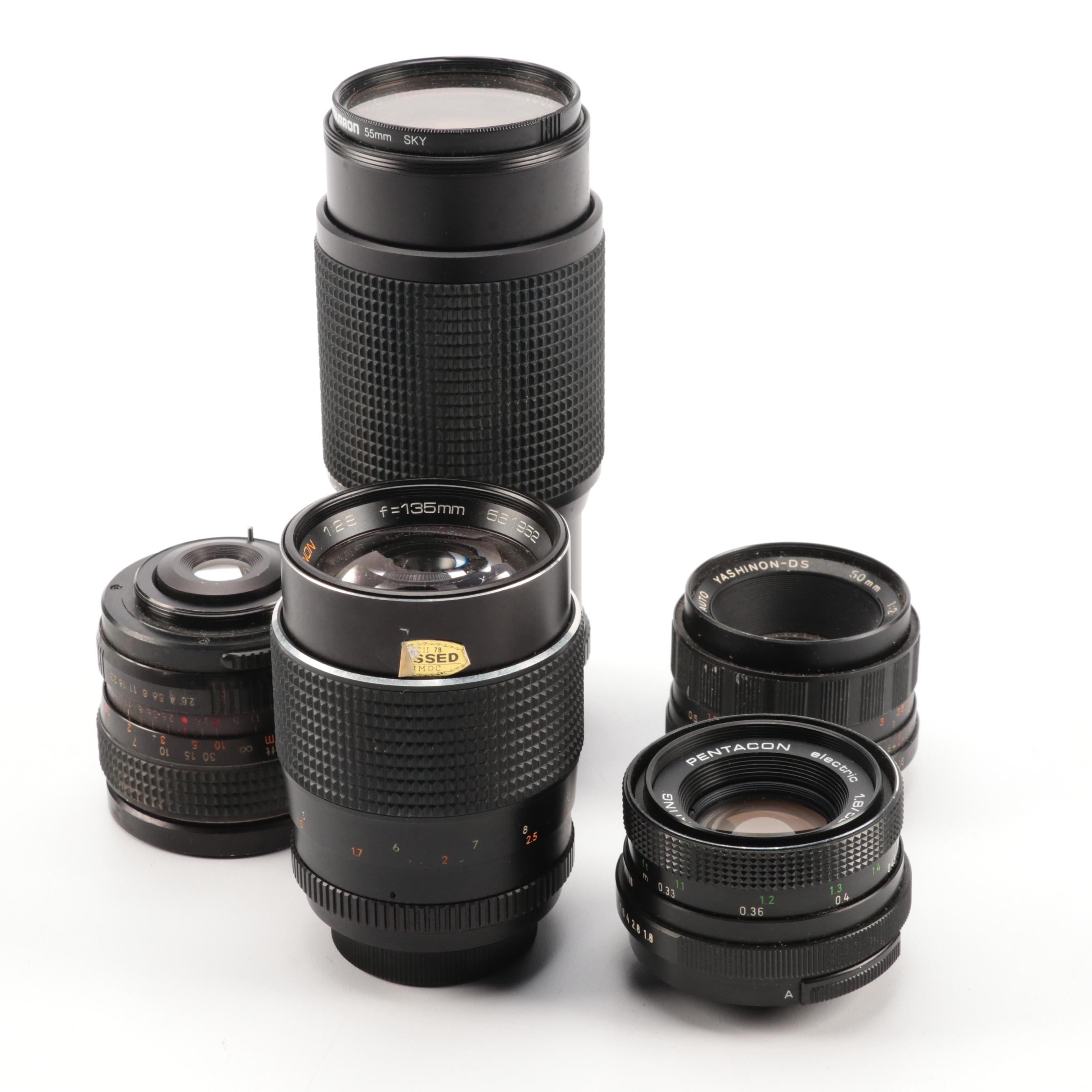 Chinon, Yashica, Pentacon and Promaster Camera Lenses