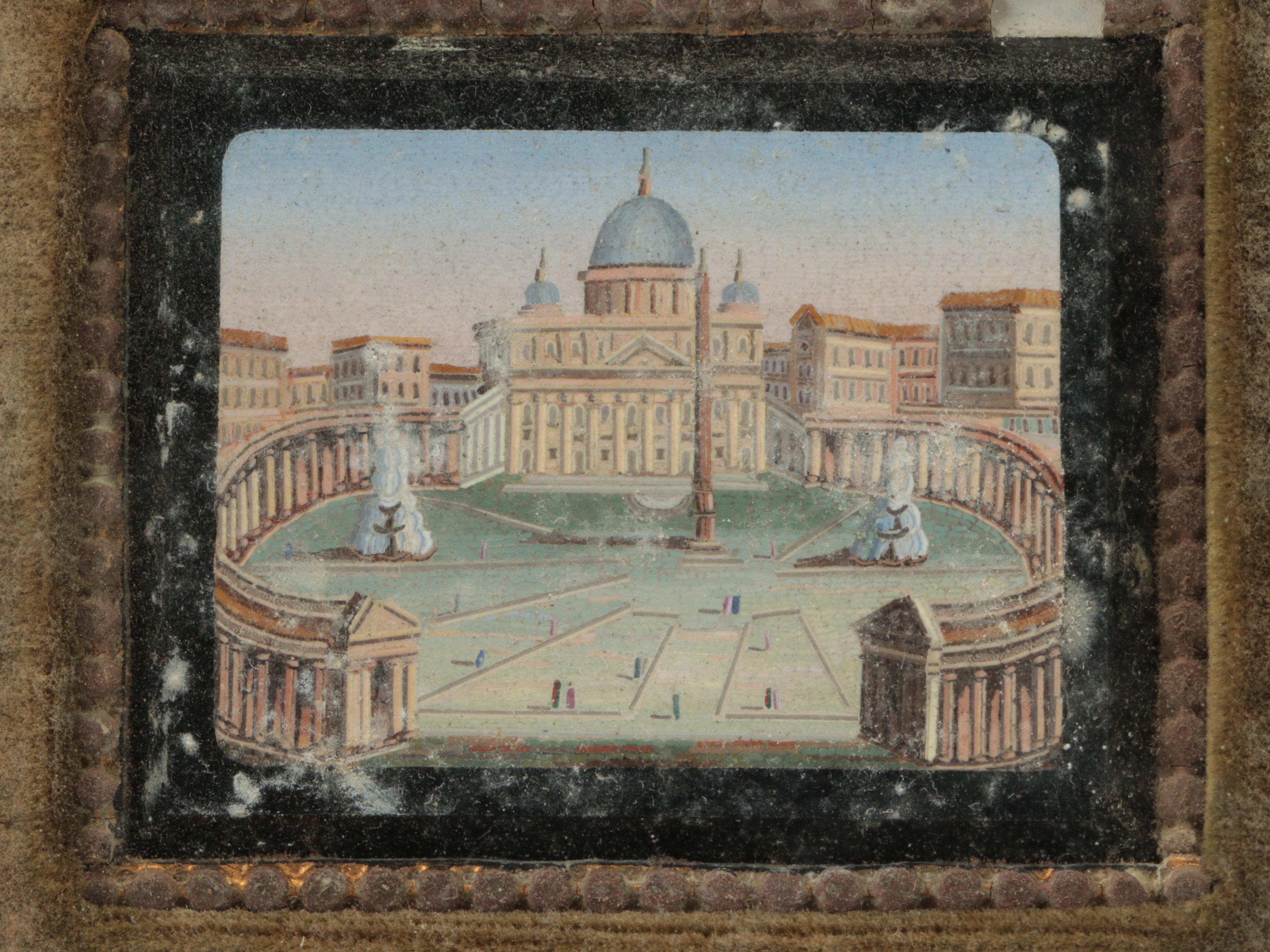 Italian Grand Tour Micromosaic of Saint Peter's Square, Mid-19th Century