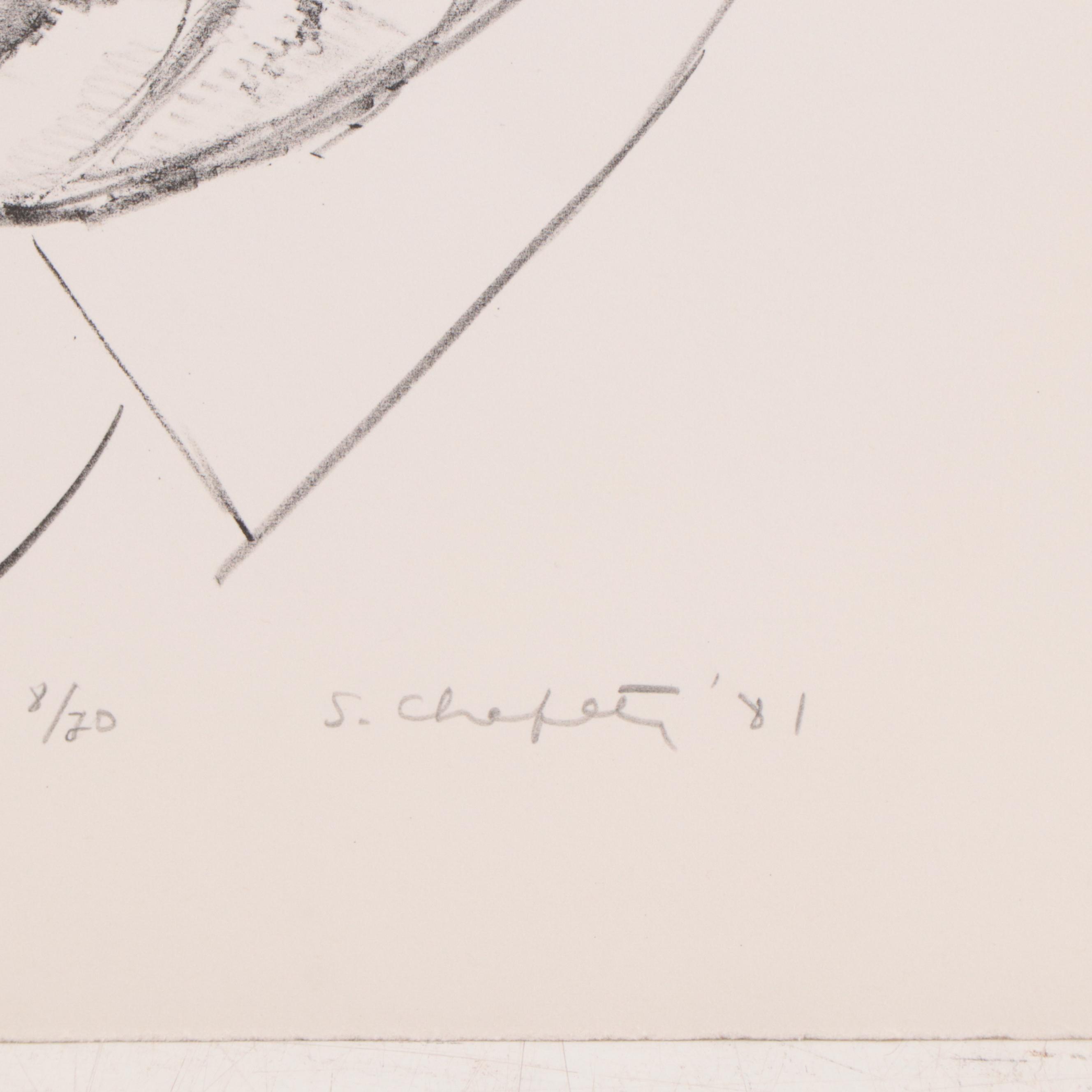 Sidney Chafetz Portrait Lithograph "Isaac Bashevis Singer," 1981