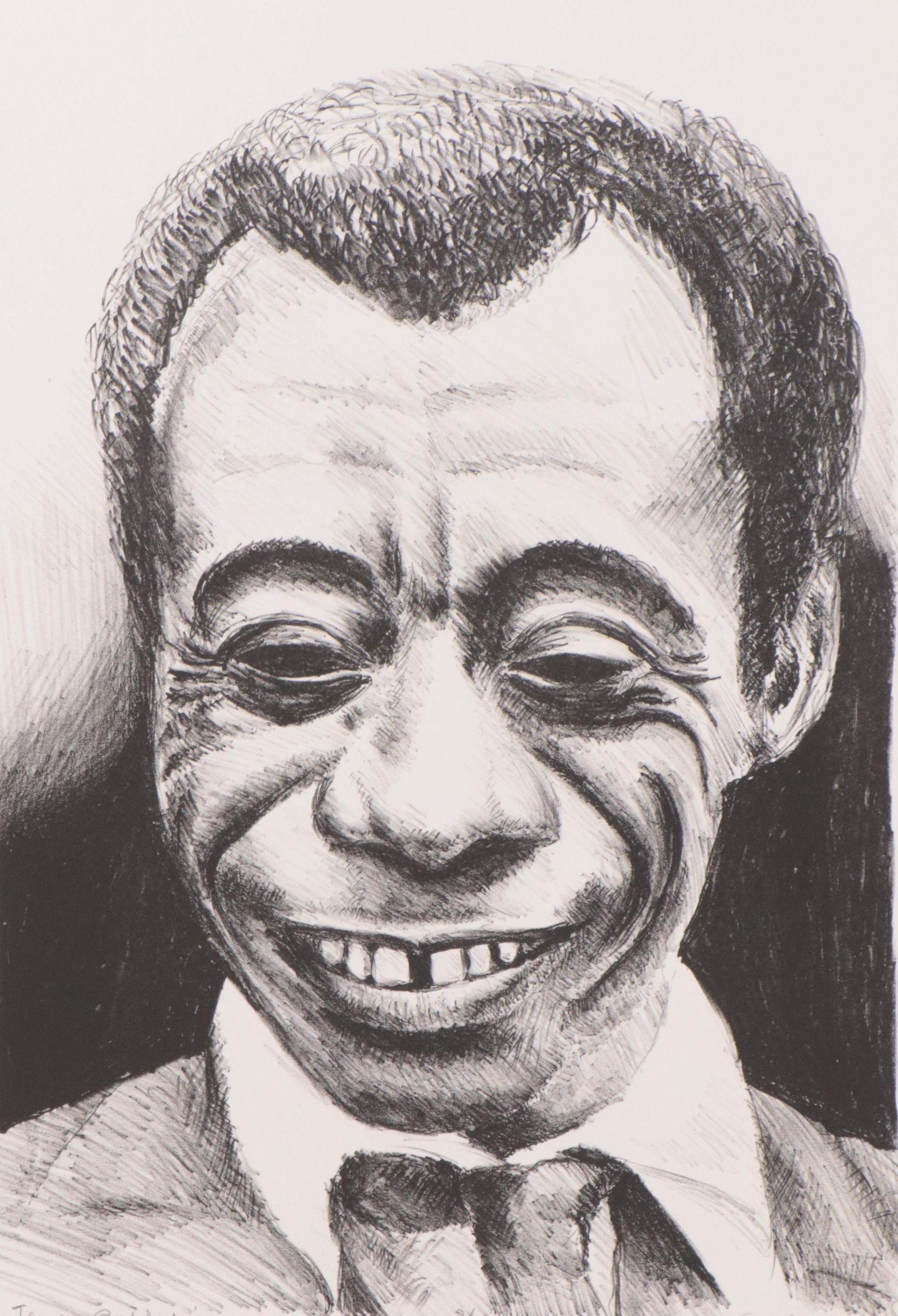 Sidney Chafetz Portrait Lithograph of James Baldwin, 1981