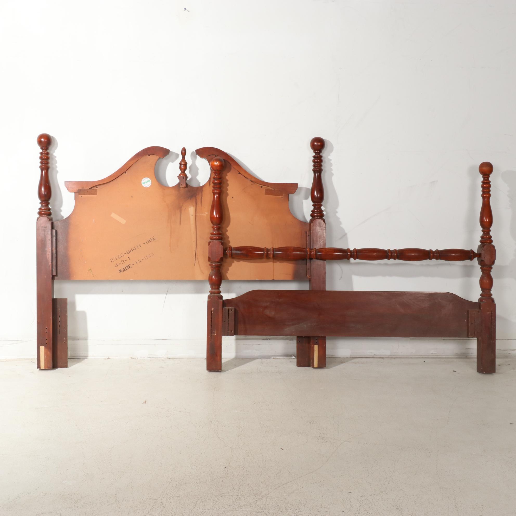 American Colonial Style Cherrywood Full / Queen Headboard and Footboard