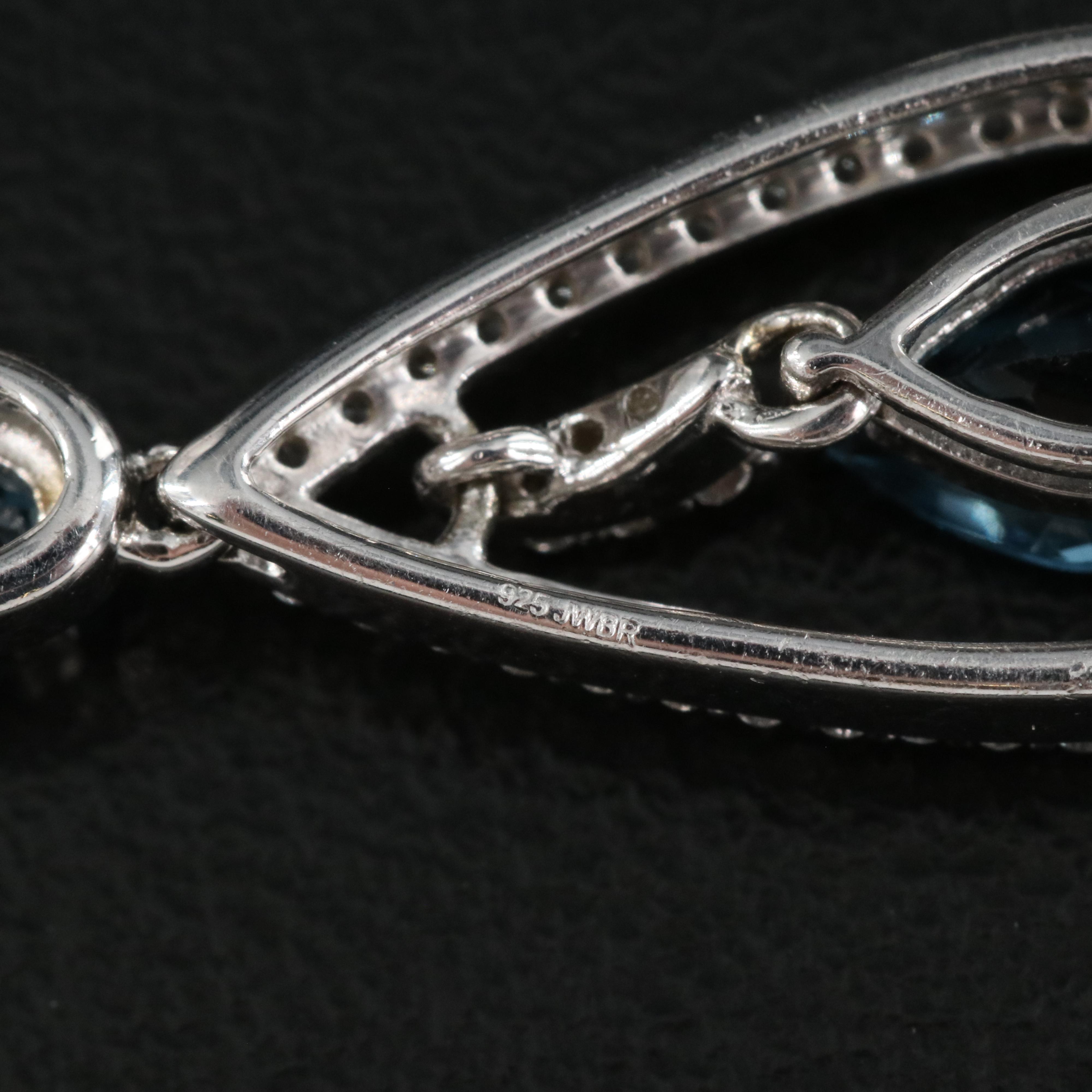 Sterling Topaz and Sapphire Earrings