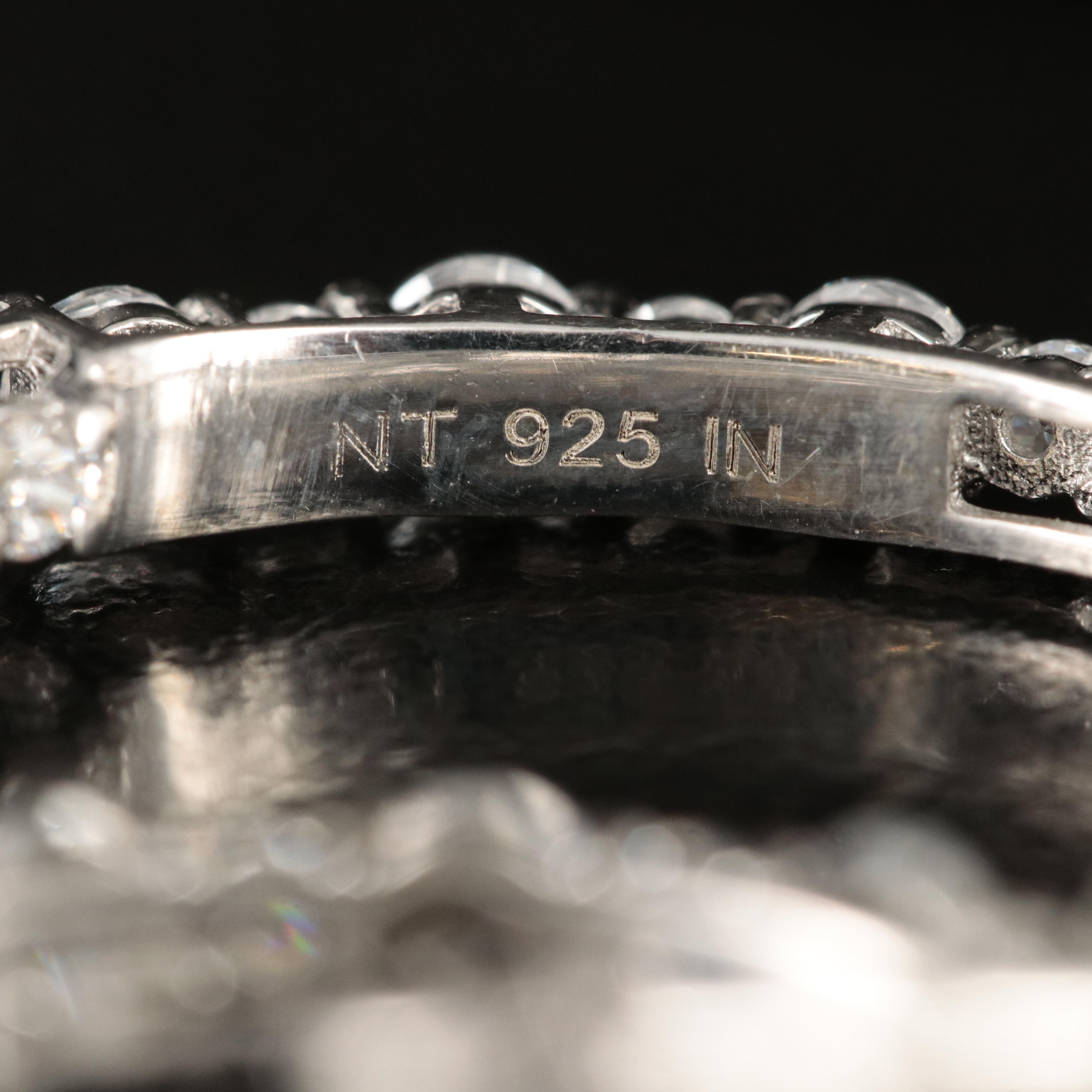 Sterling Cubic Zirconia Inside-Out Hoop Earrings