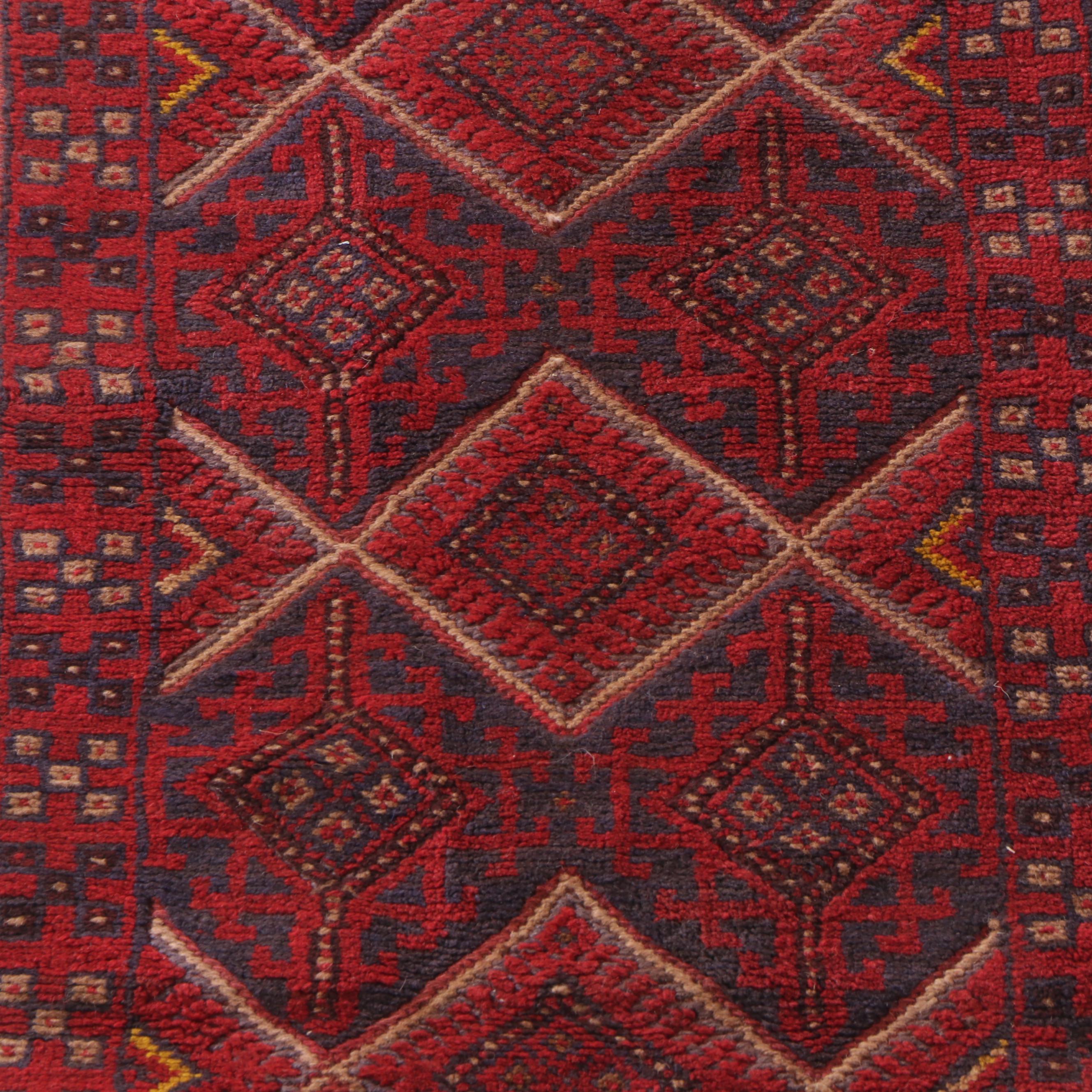2' x 8'3 Hand-Knotted Afghan Mixed Technique Carpet Runner