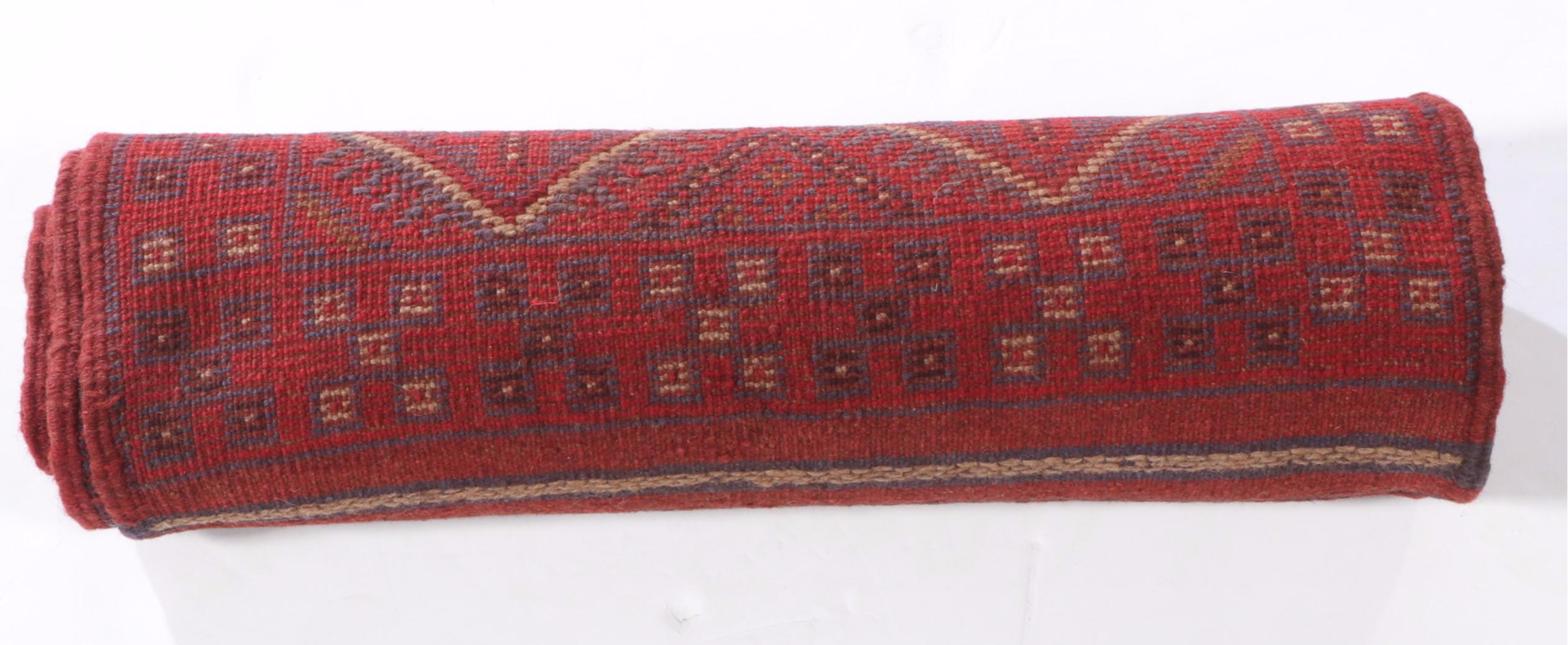 2' x 8'3 Hand-Knotted Afghan Mixed Technique Carpet Runner