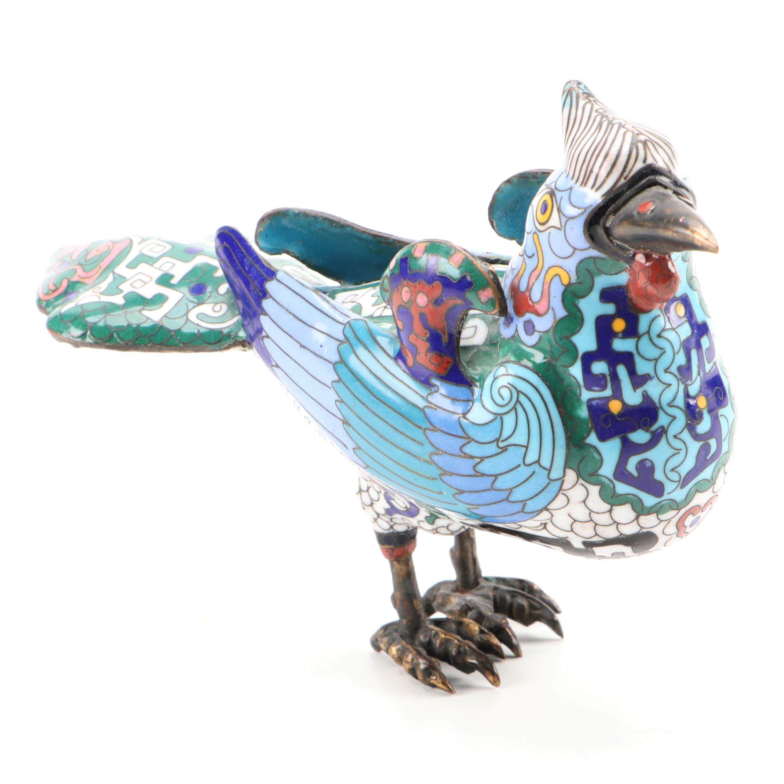 Chinese Cloisonné Bird Figurine
