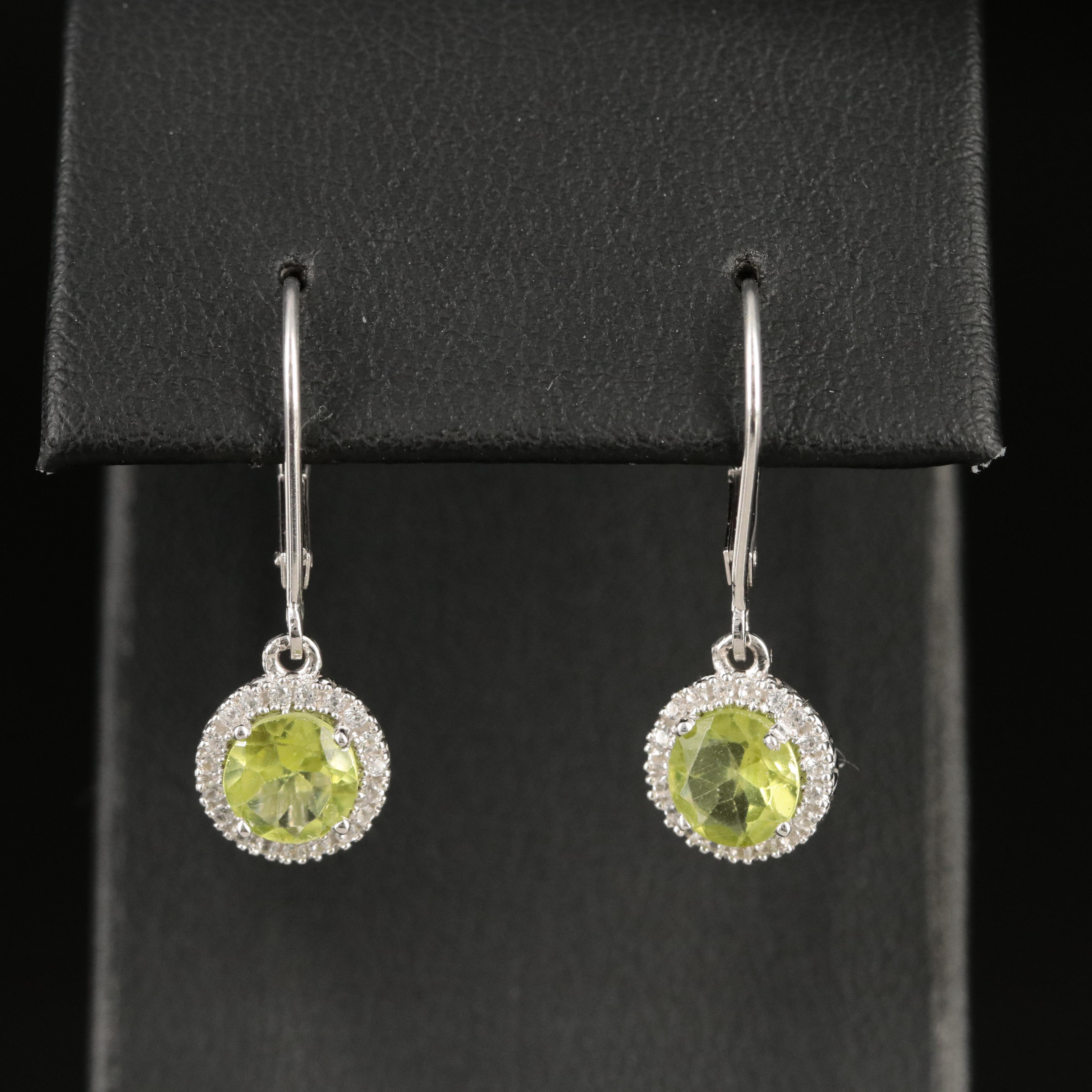 Sterling Peridot and Sapphire Earrings