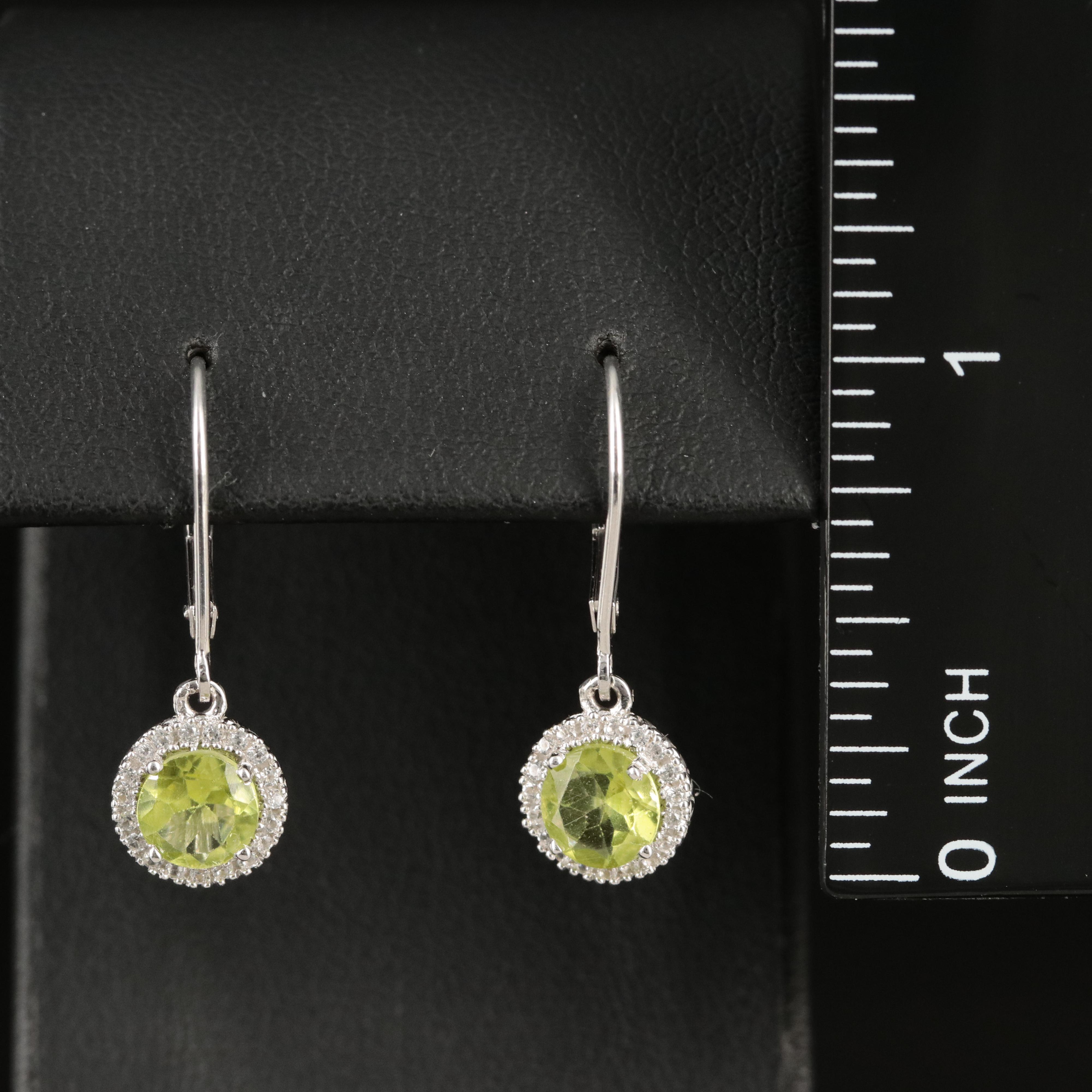 Sterling Peridot and Sapphire Earrings