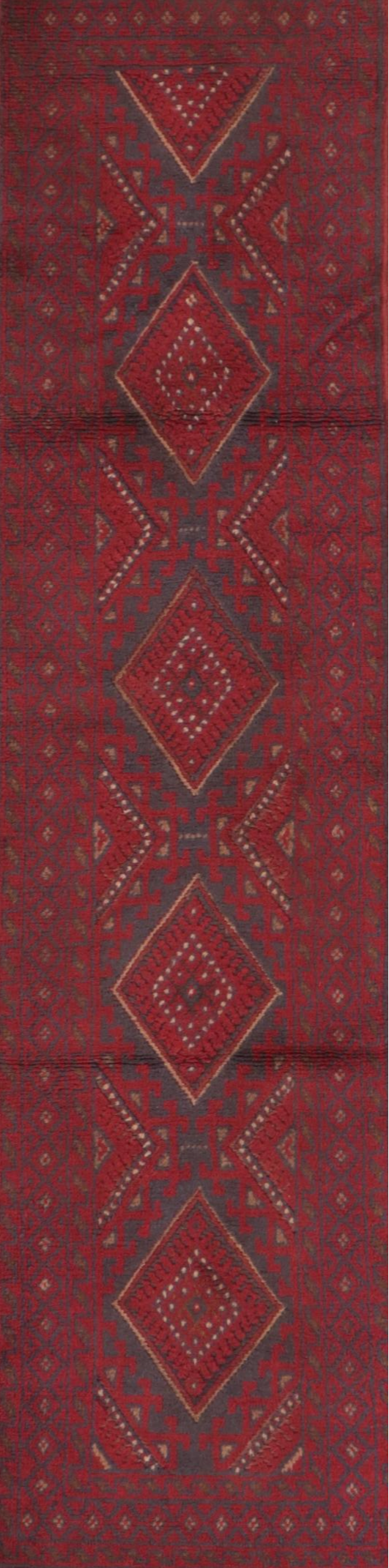 2'1 x 8'5 Hand-Knotted Afghan Mixed Technique Carpet Runner