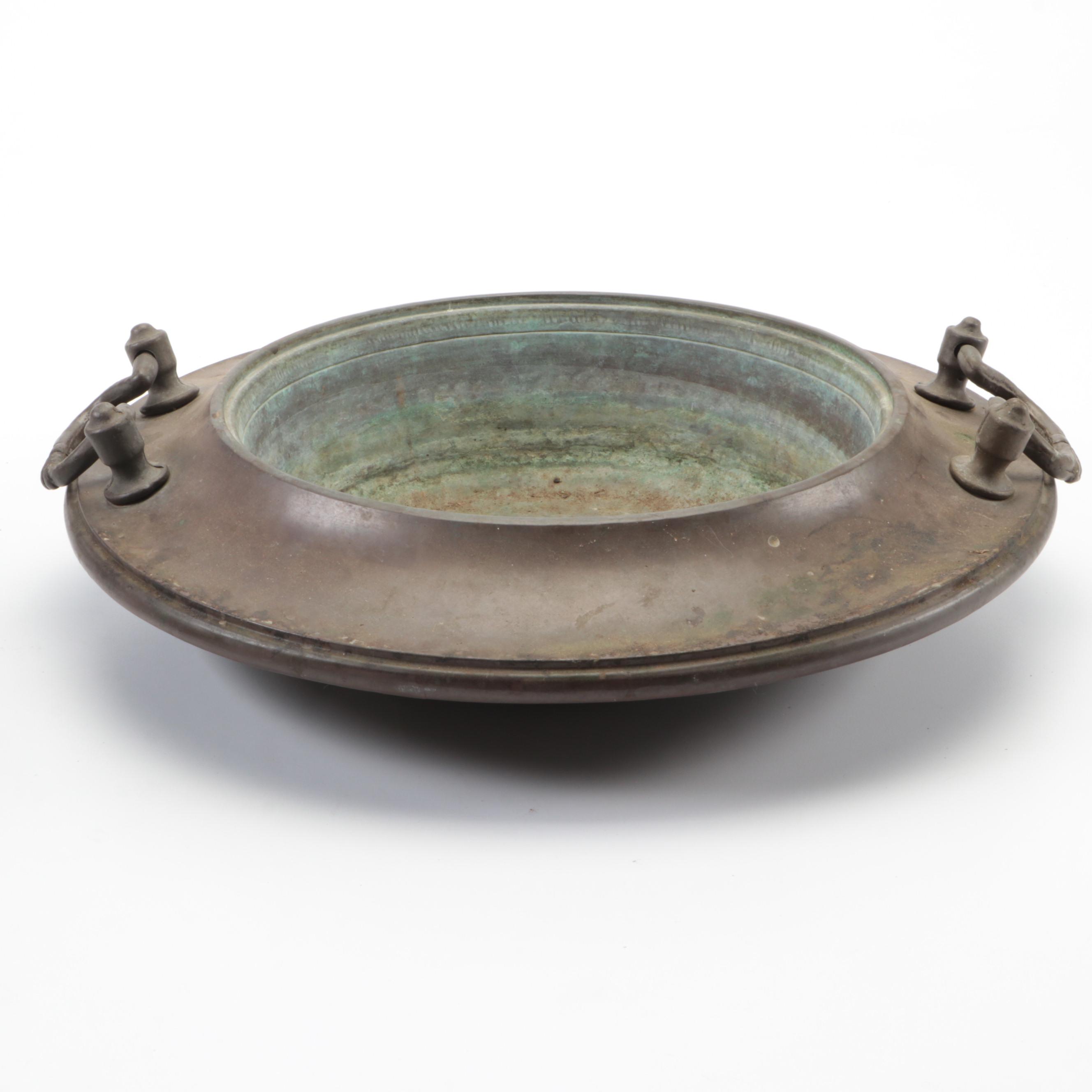 English Brass Lions Paw Planter Pot with Other Brazier Top