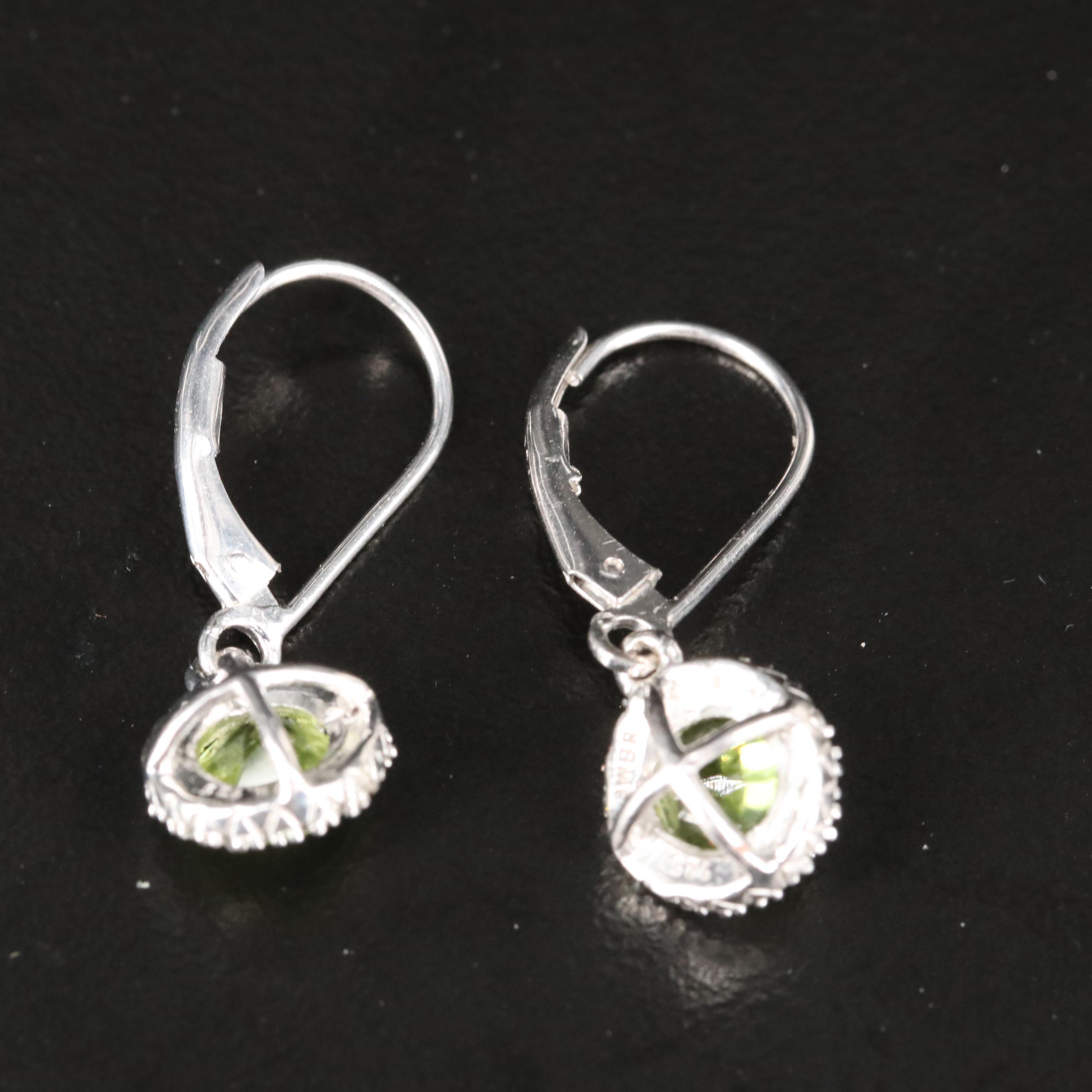 Sterling Peridot and Sapphire Earrings