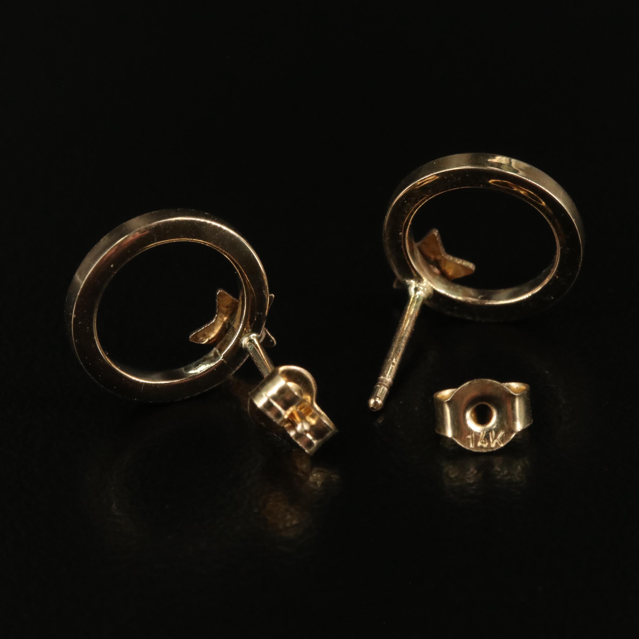 14K Hoop with Star Earrings