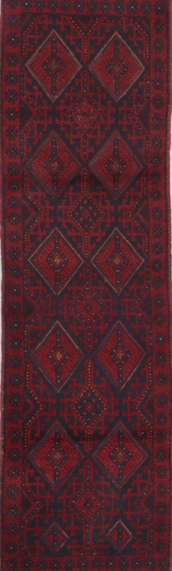 2' x 7'9 Hand-Knotted Afghan Mixed Technique Carpet Runner
