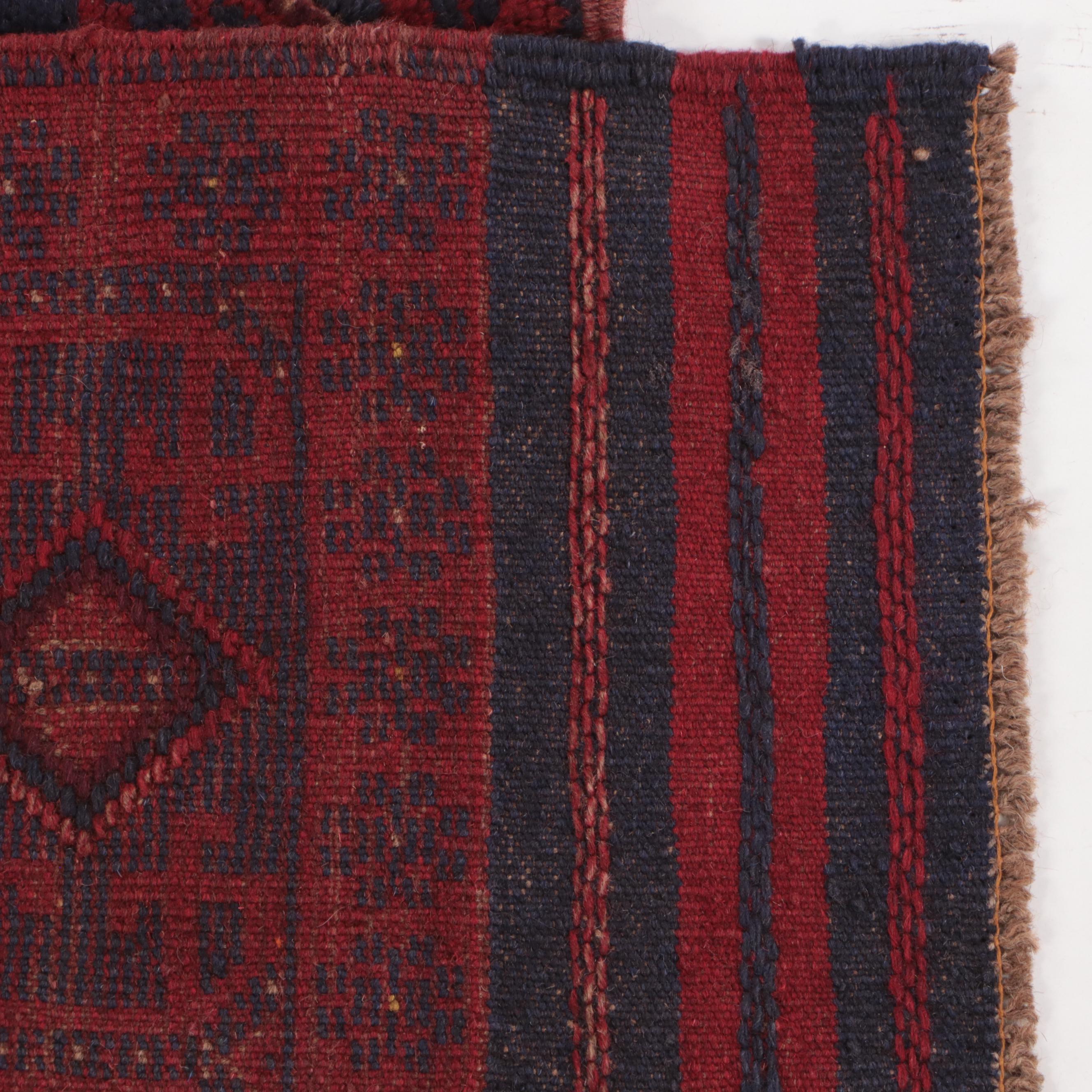 2' x 7'9 Hand-Knotted Afghan Mixed Technique Carpet Runner