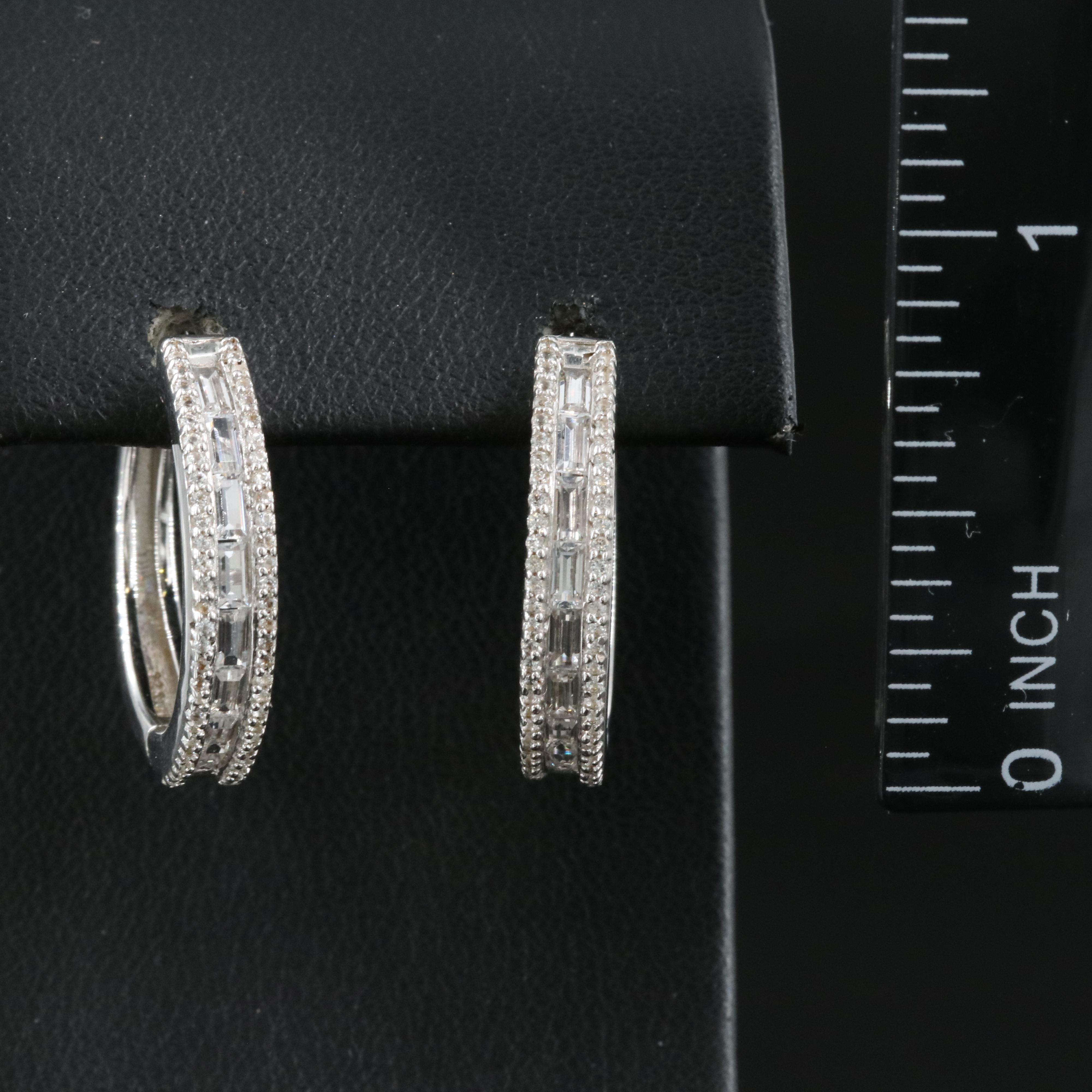 Sterling Sapphire Hoop Earrings
