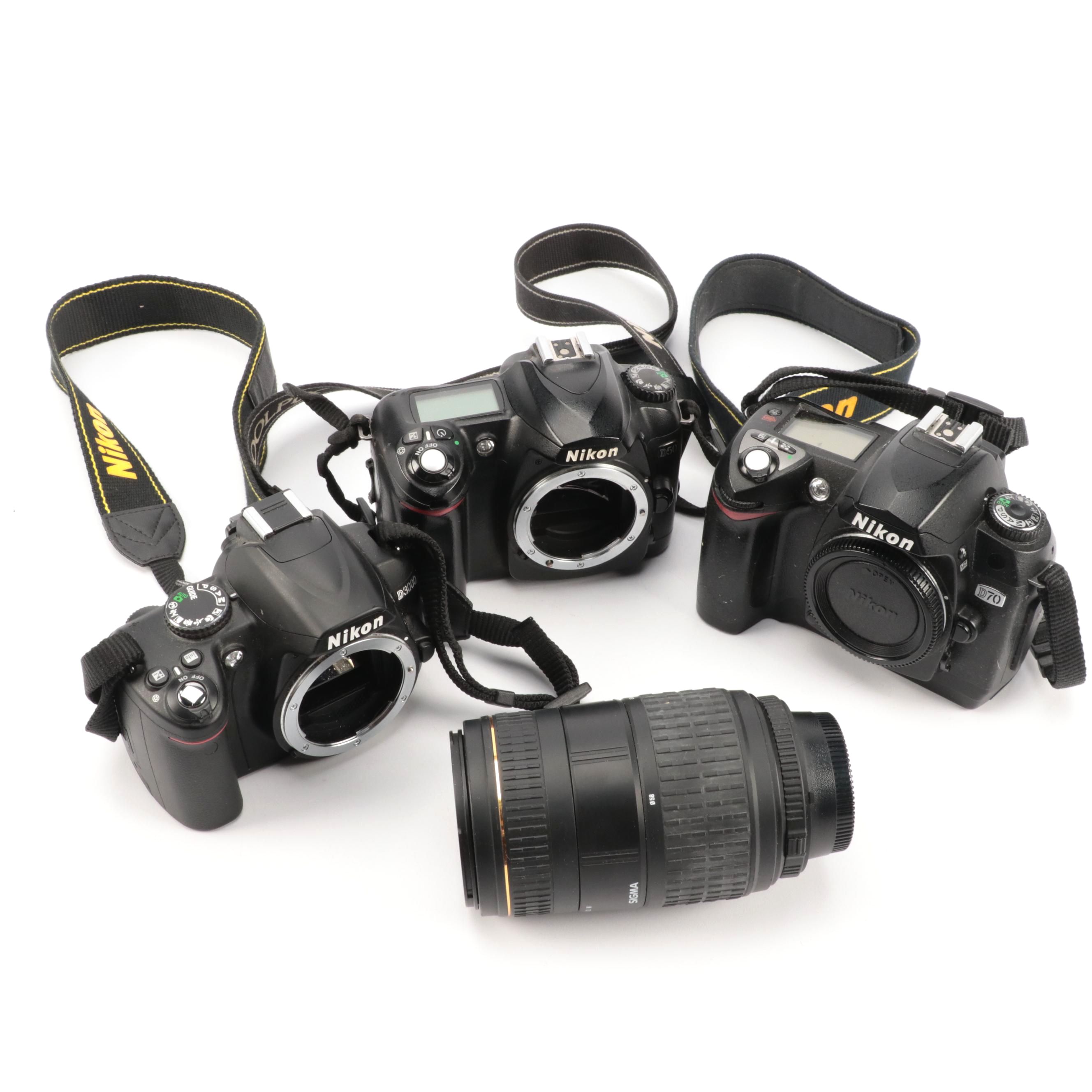 Nikon D50, D70 and D3000 DSLR Cameras with Sigma 70-300 mm Lens