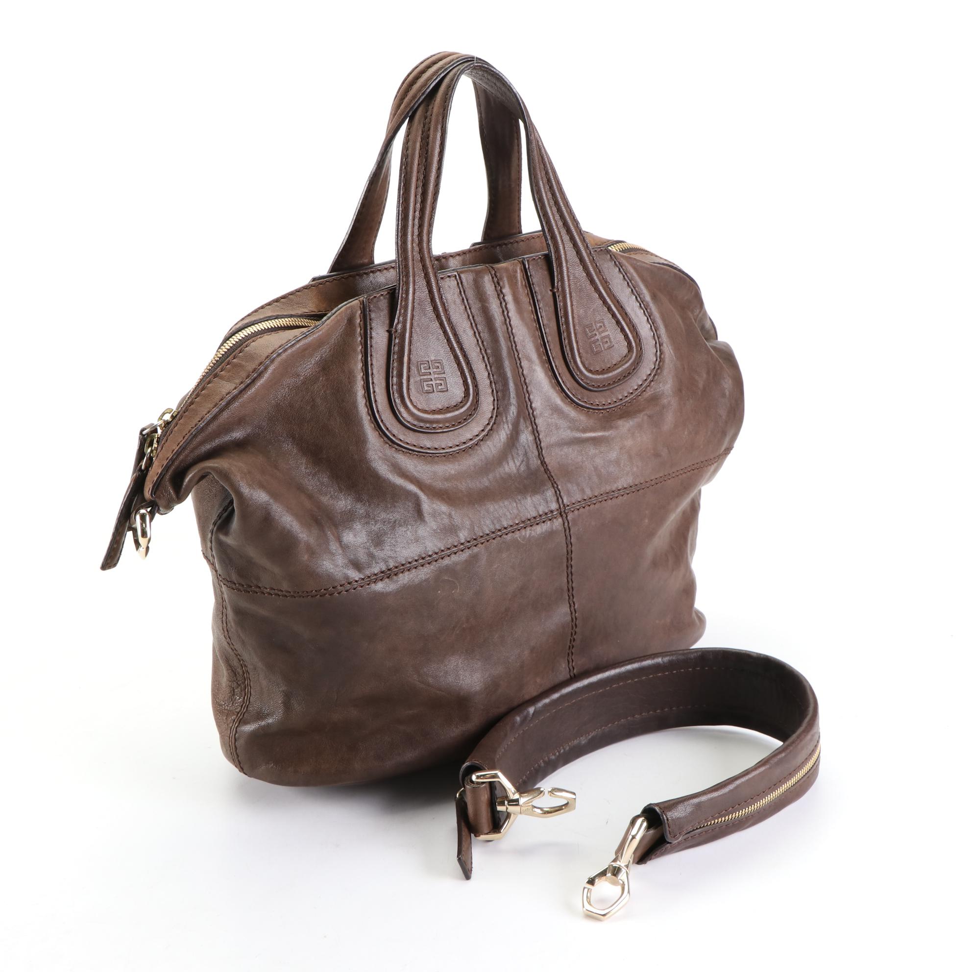Givenchy Nightingale Two-Way Satchel in Brown Leather