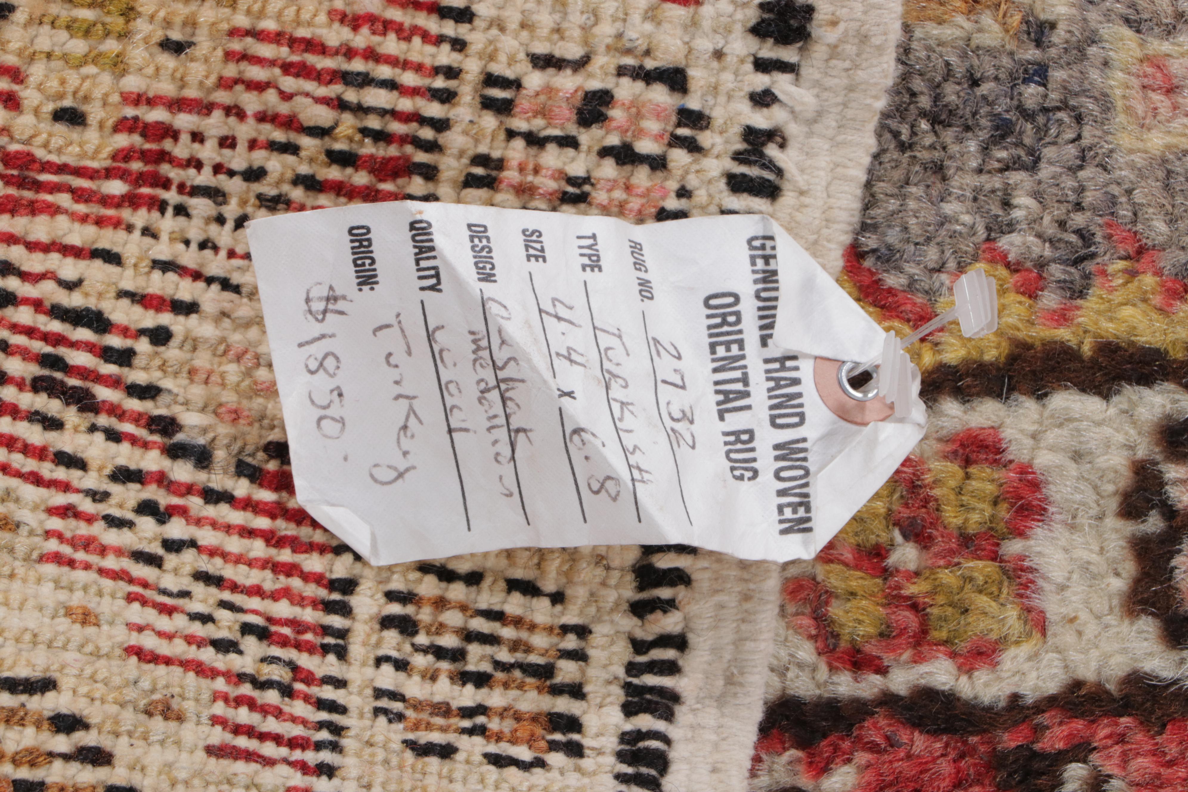 4'4 x 6'8 Hand-Knotted Turkish Oushak Area Rug