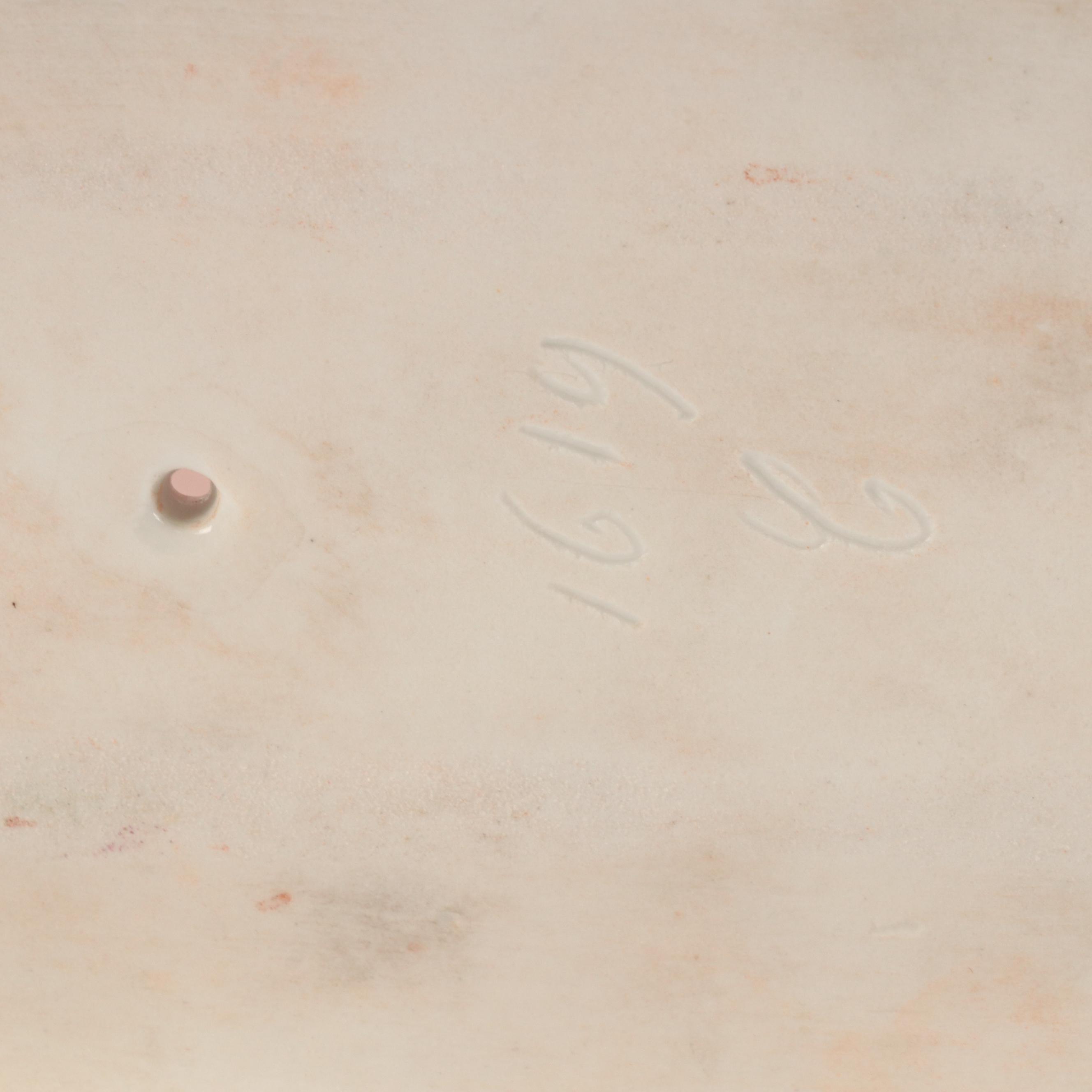 French Porcelain Rococo Style Wheeled Sedan Figural Vanity Jar