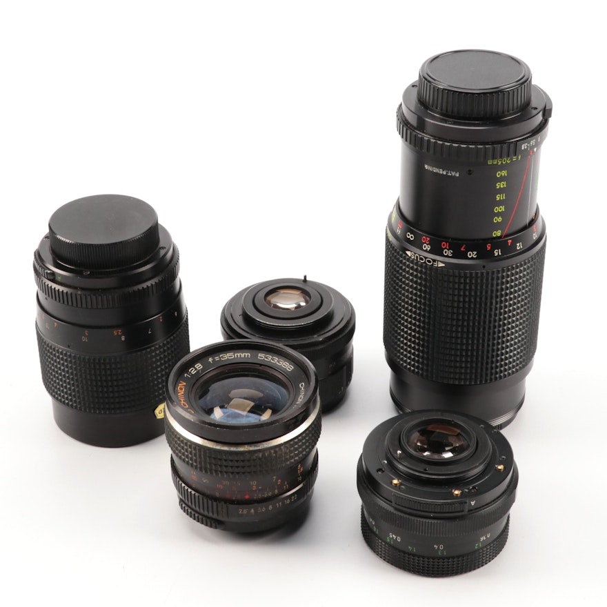 Chinon, Yashica, Pentacon and Promaster Camera Lenses